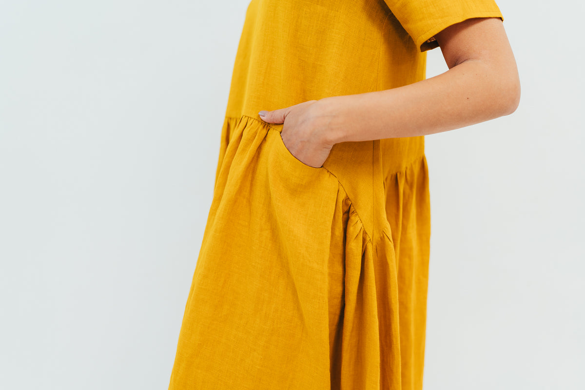 Loose Linen Dress with Pockets "Maira" - Linenbee Loose Linen Dress with Pockets "Maira" - Linenbee