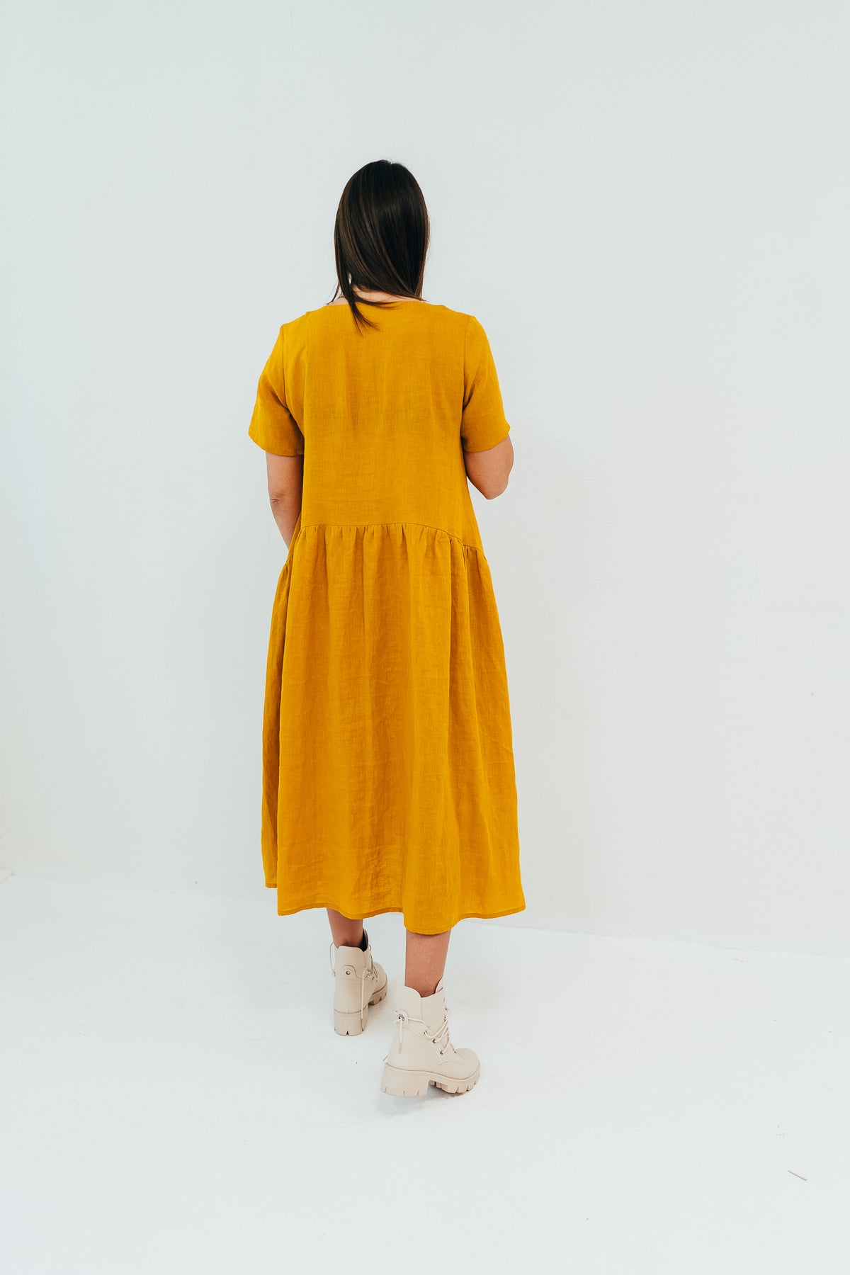 Loose Linen Dress with Pockets Maira Loose Linen Dress with Pockets Maira