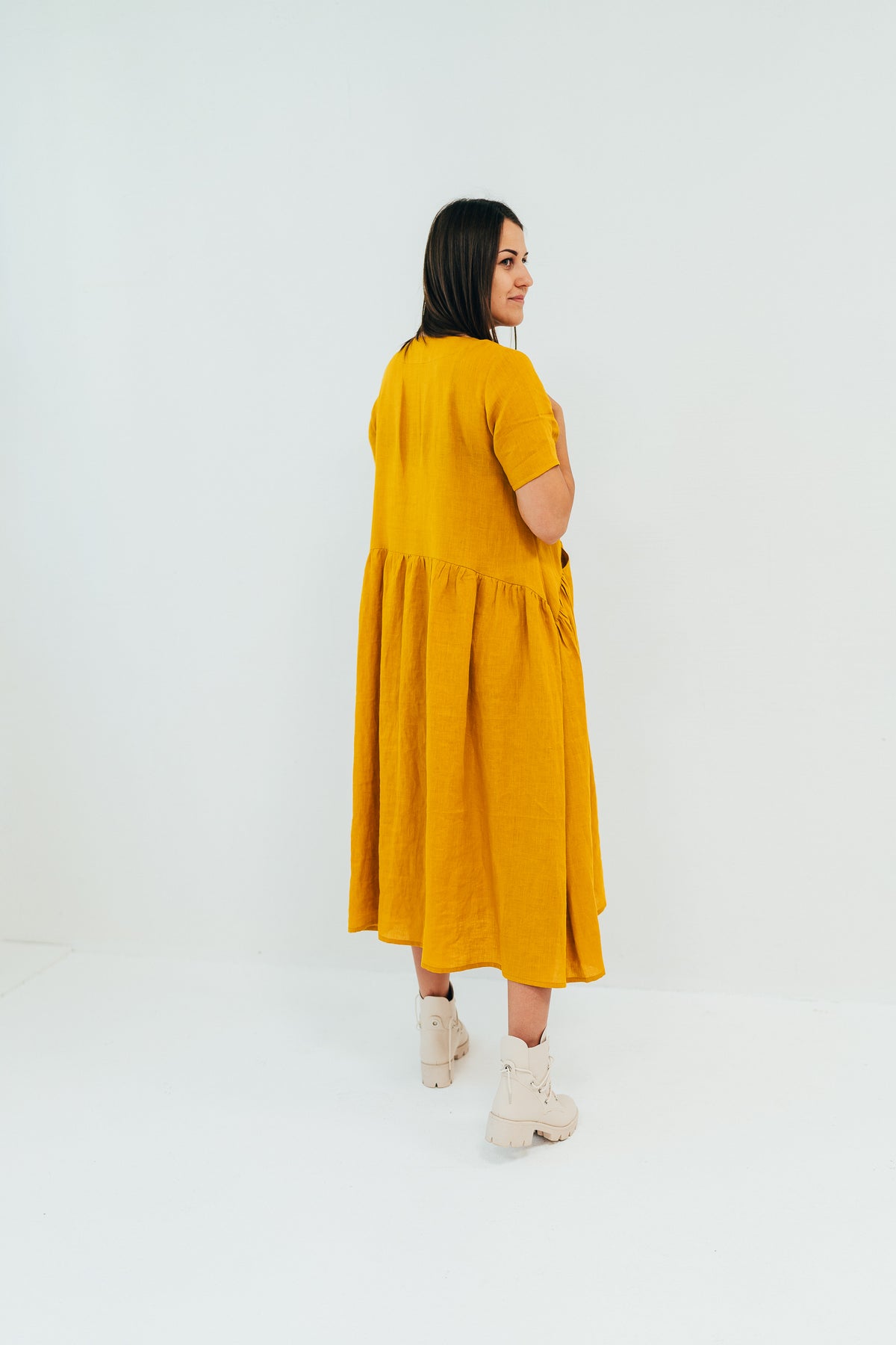 Loose Linen Dress with Pockets &quot;Maira&quot;