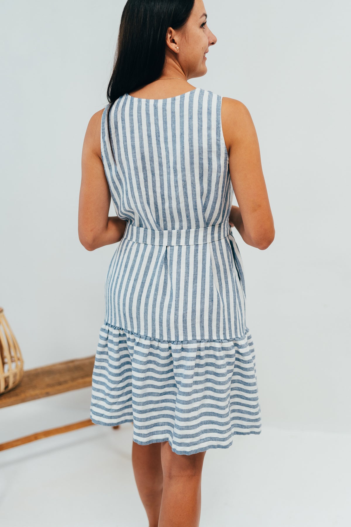 Linen Summer Dress with No Sleeves &quot;Laurentine&quot;