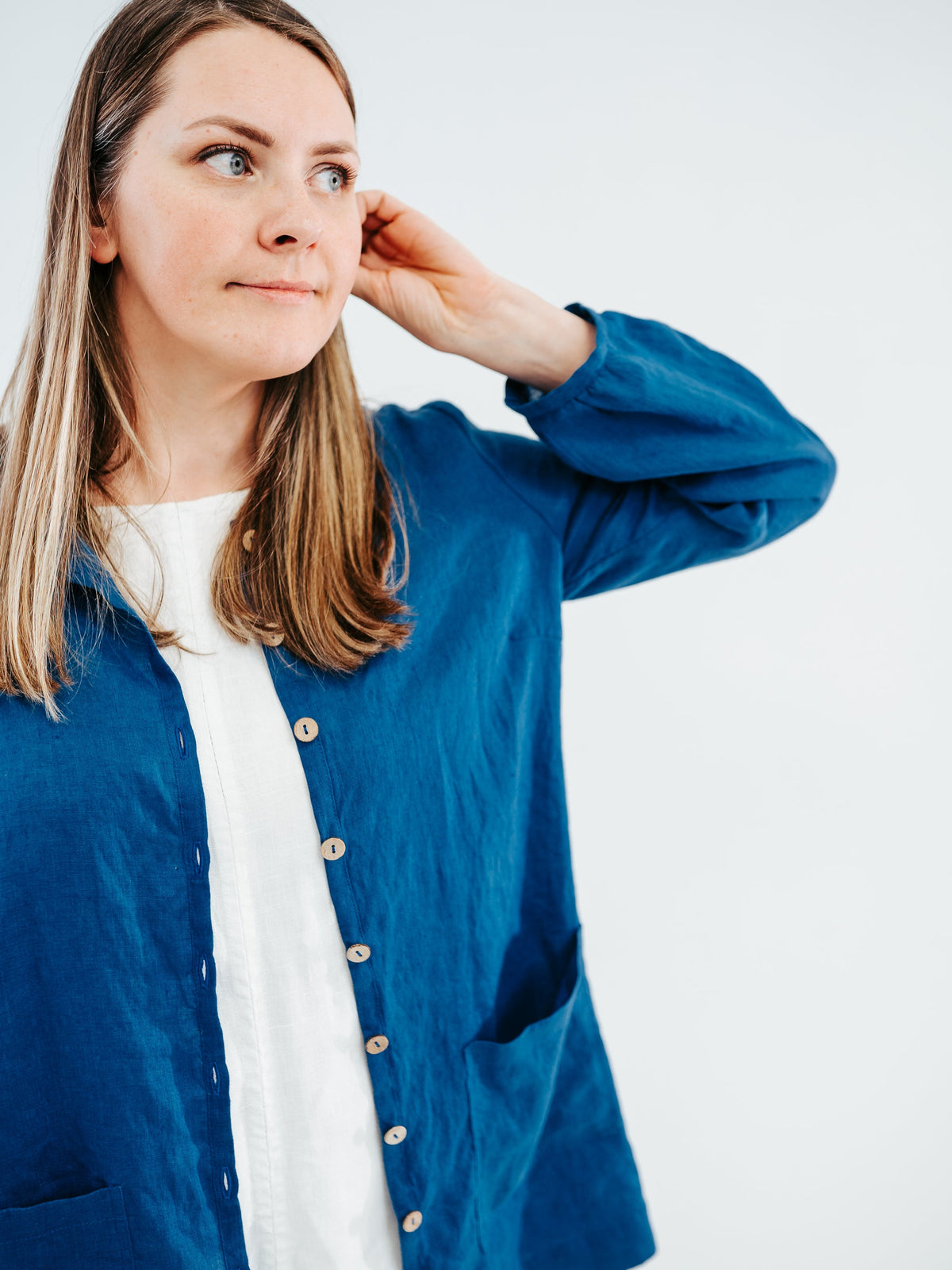 Women's Button Down Linen Smock 'Maud'