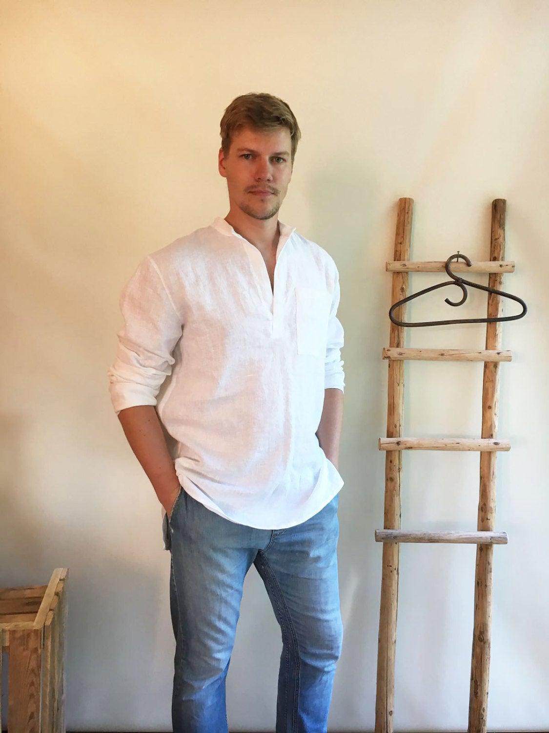 Linen Shirt Men, Mens Shirt