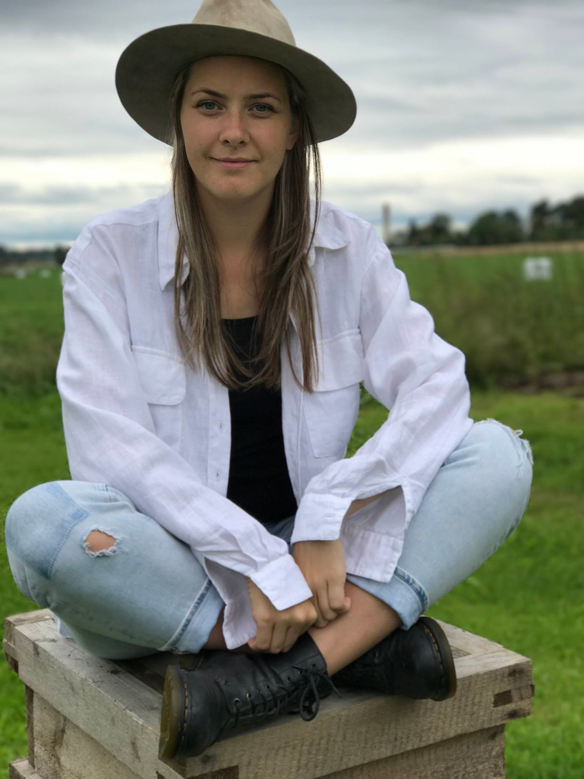 Button Up Womens Shirt, Classic Linen Shirt