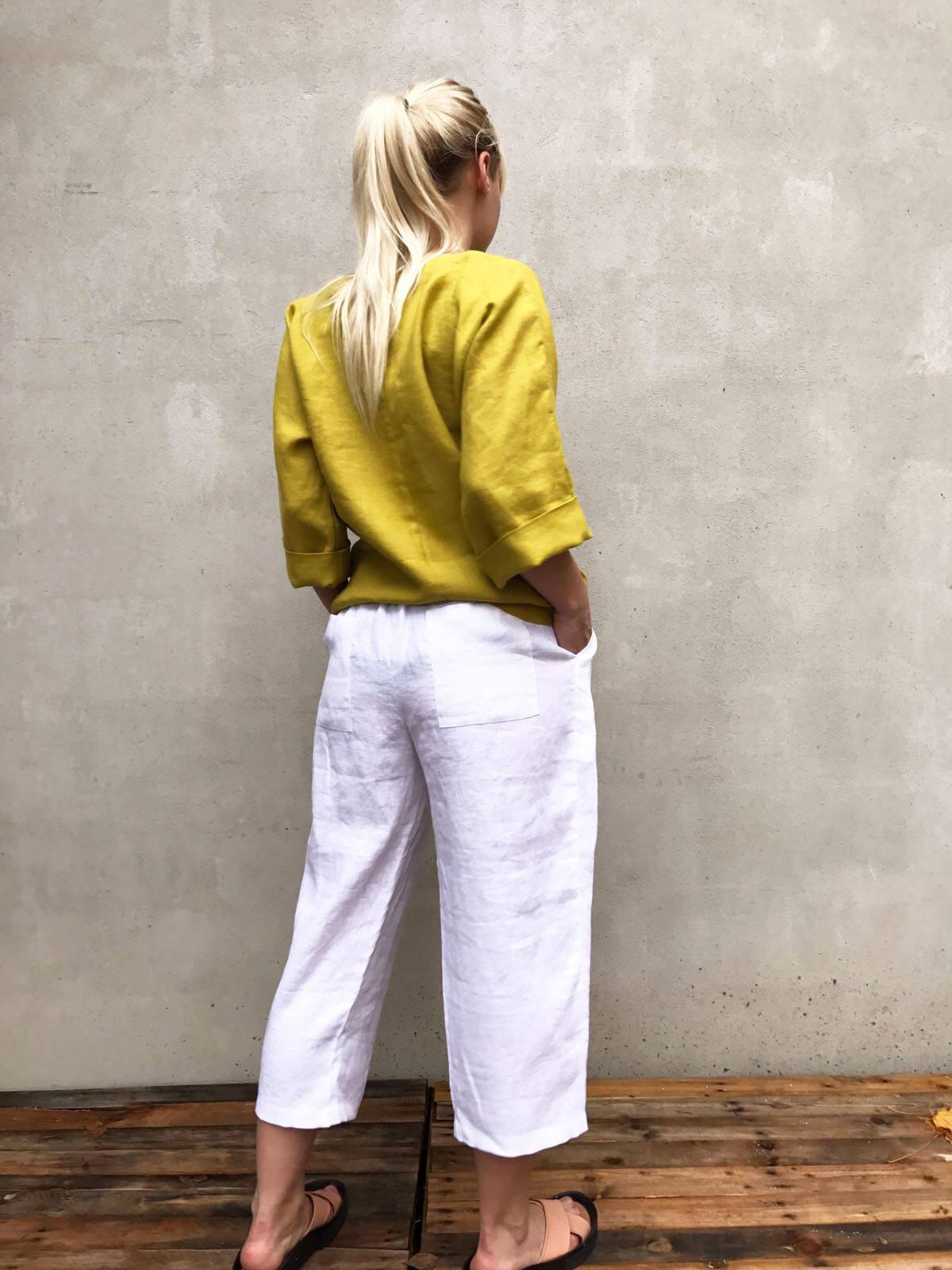 Cropped Linen Pants, Linen Trousers