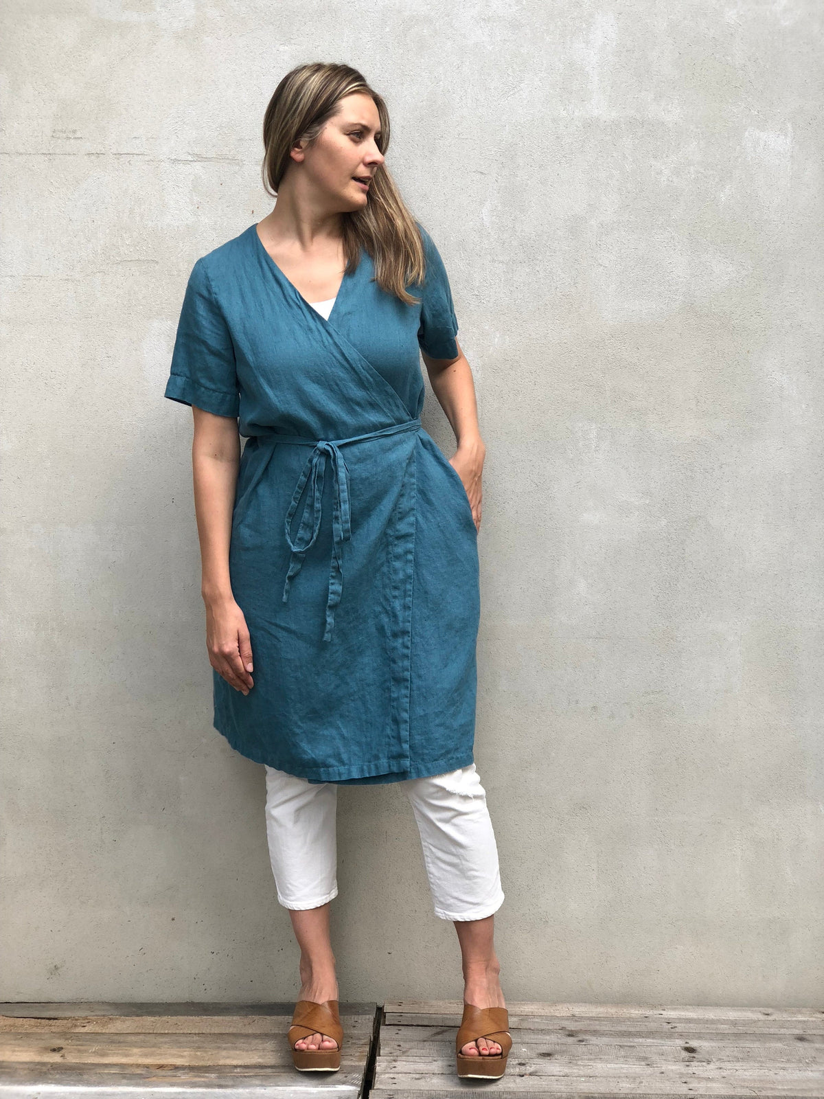 Linen Dress "Pamela", Wrap Dress Linen
