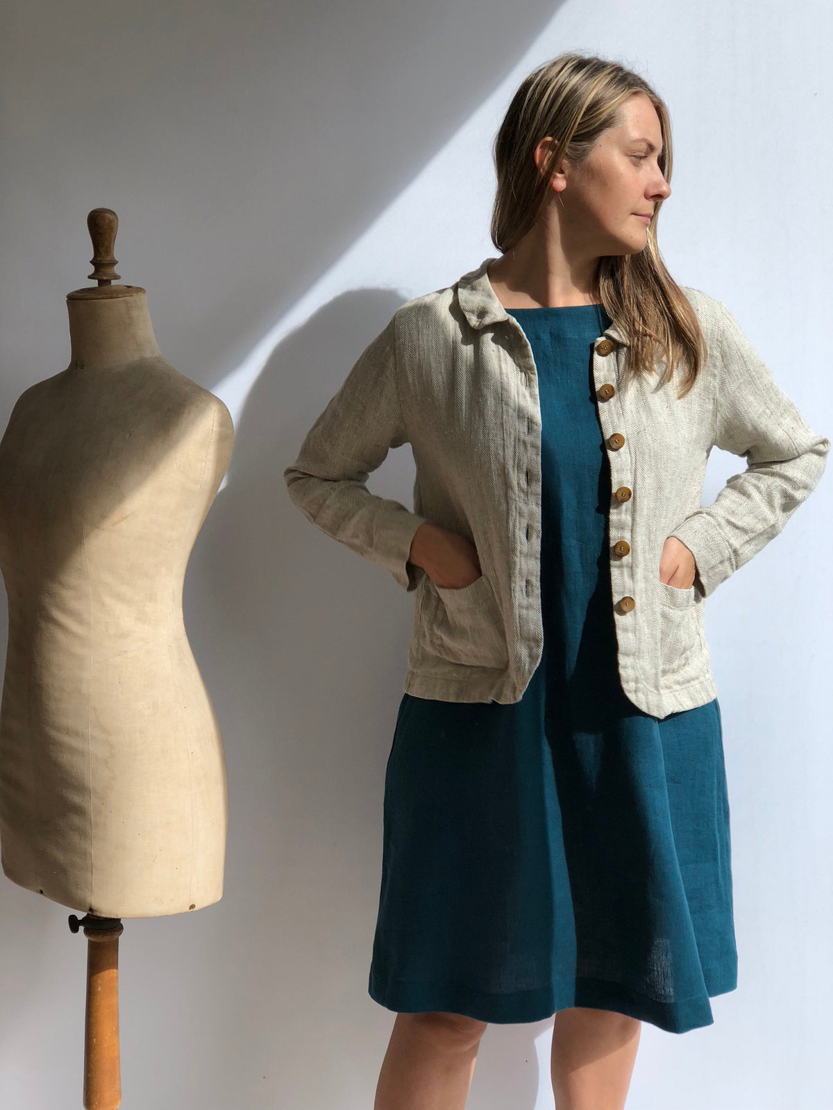 Women Linen Blazer 'Georgia-Rustic' Womens Linen Jacket Short, Womens Jacket