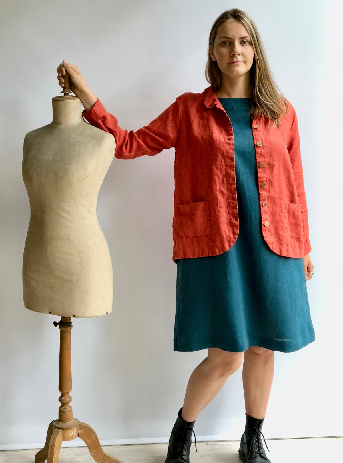 Linen Jacket 'Georgia - Long' Linen Jacket Women, Linen Coverup