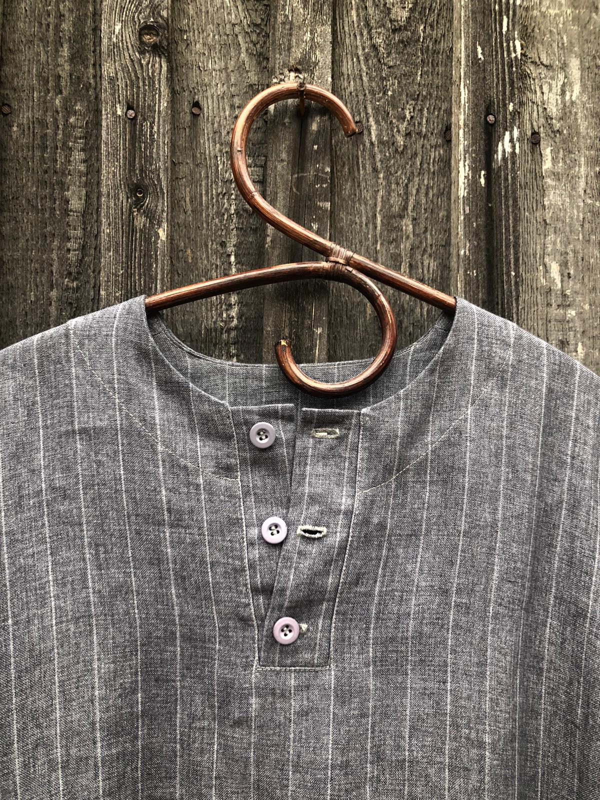 Linen Kaftan &#39;Carl&#39;, Mens Henley Caftan Men