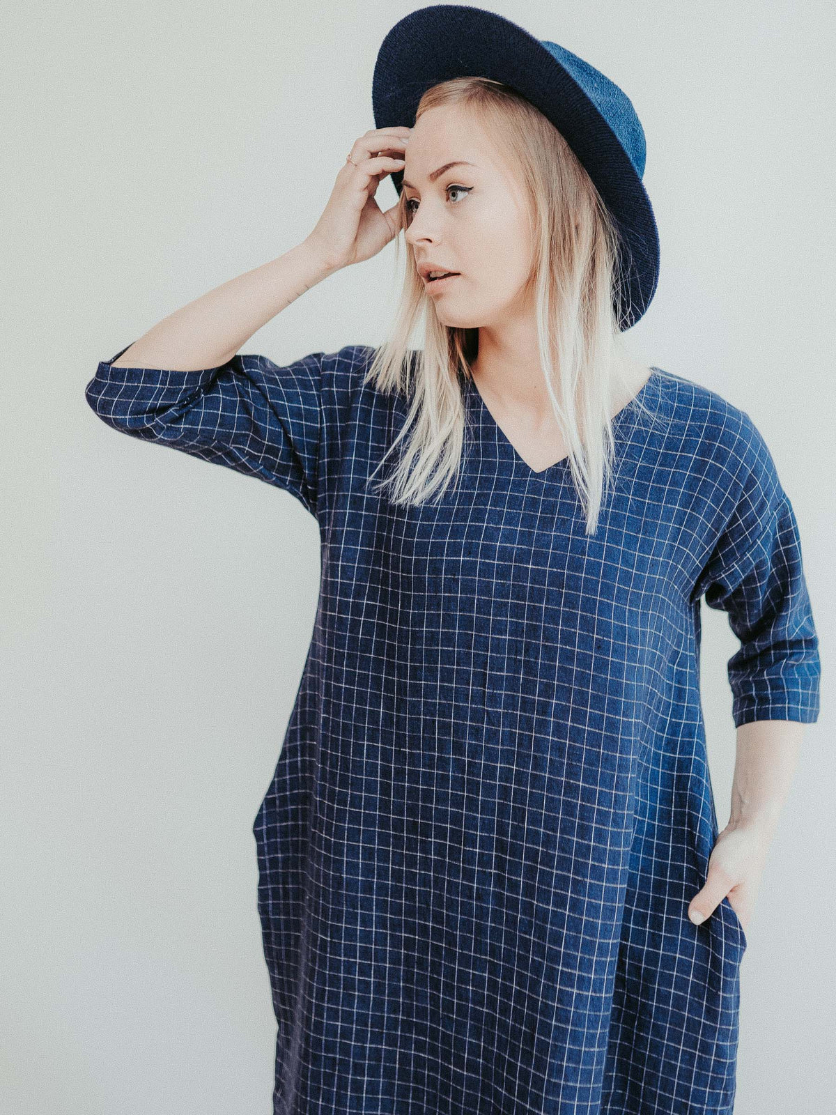 Linen Dress &#39;Jo Ann&#39;, Linen tunic with 3/4 Sleeves