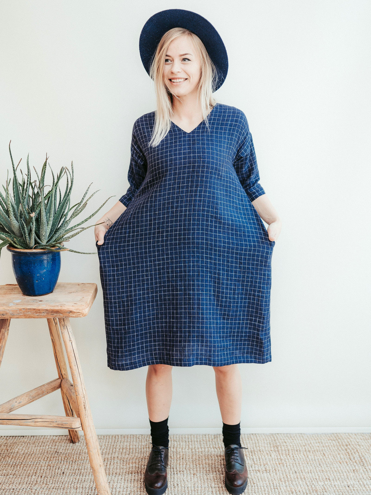 Linen Dress &#39;Jo Ann&#39;, Linen tunic with 3/4 Sleeves