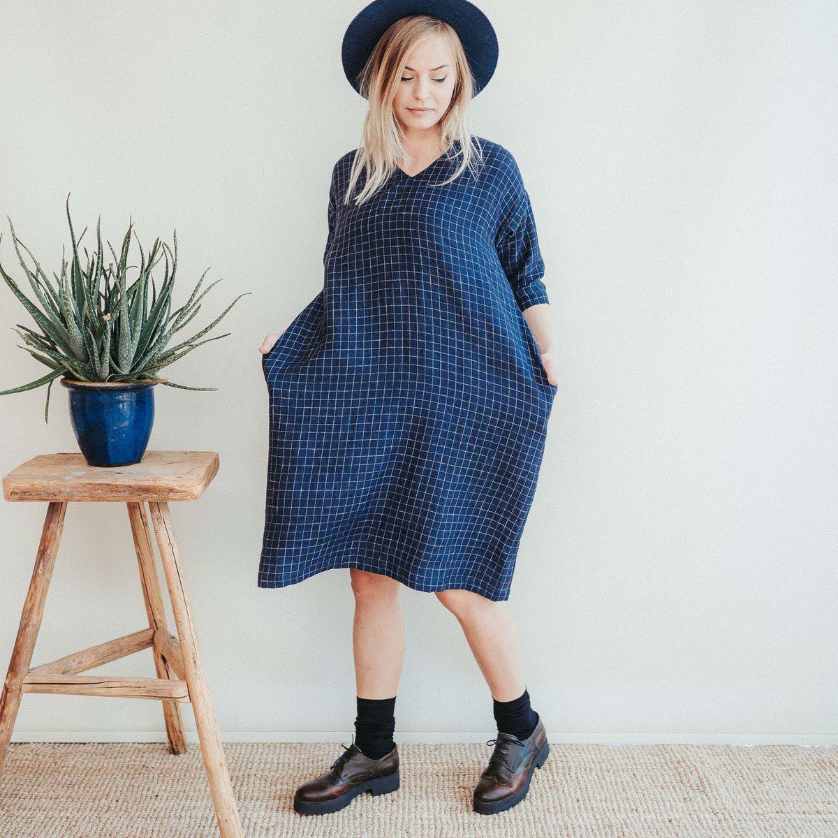 Linen Dress &#39;Jo Ann&#39;, Linen tunic with 3/4 Sleeves