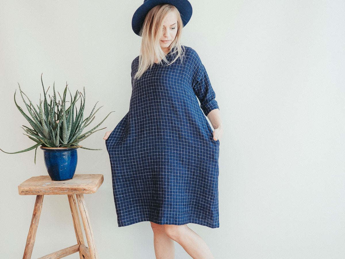 Linen Dress &#39;Jo Ann&#39;, Linen tunic with 3/4 Sleeves