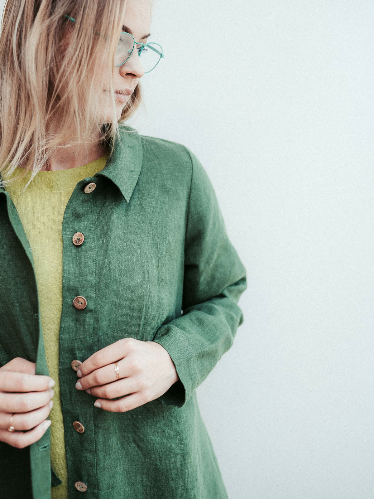 Linen T-shirt for Women with Set-In Sleeves