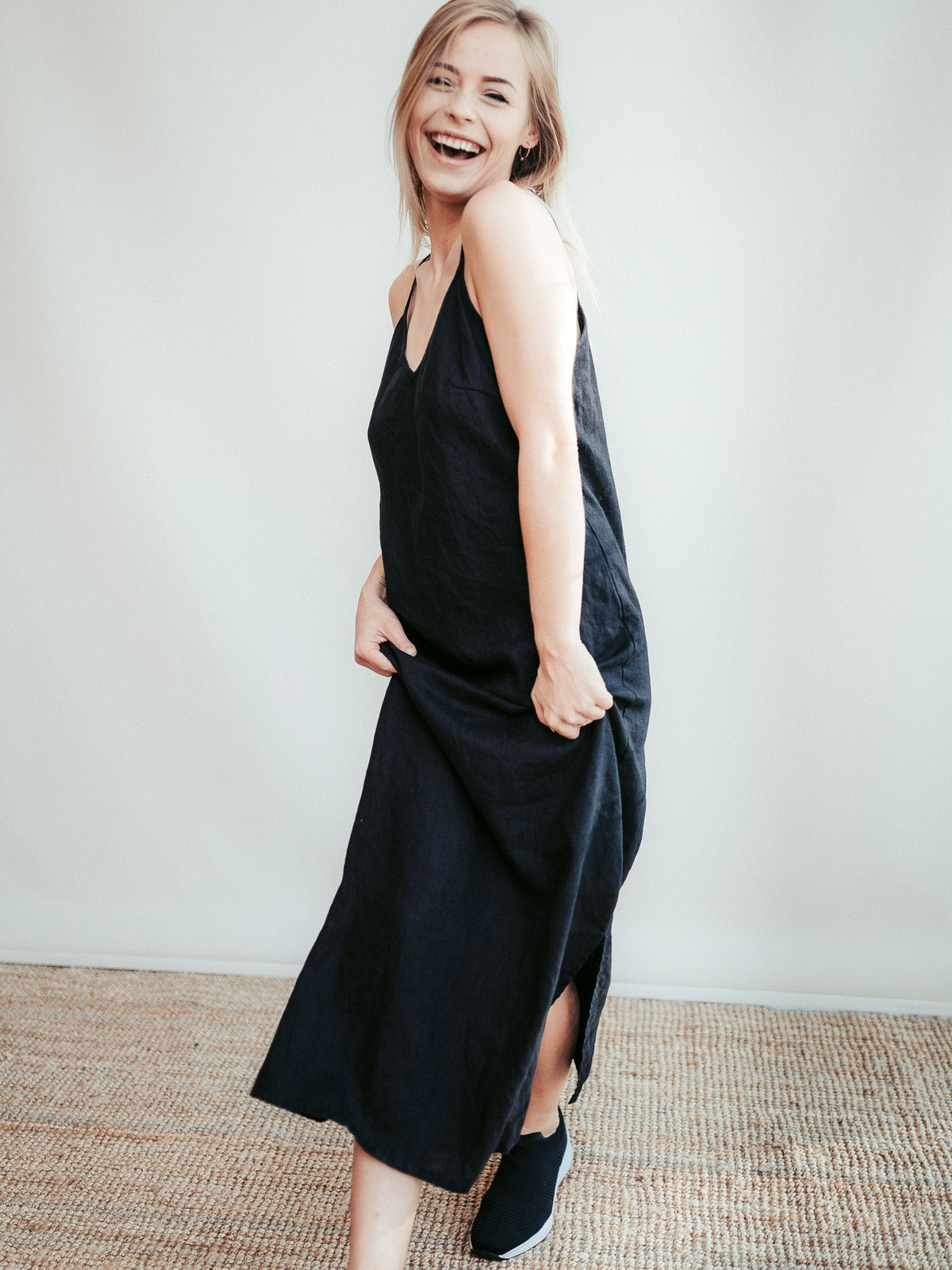 Maxi Slip Dress from Linen 'Angie', Cami Dress - Linenbee
