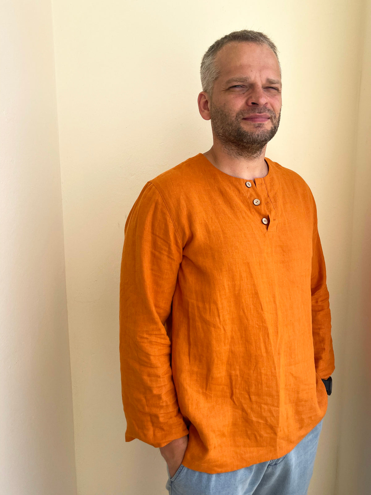 Linen Henley Shirt &#39;Martin&#39;