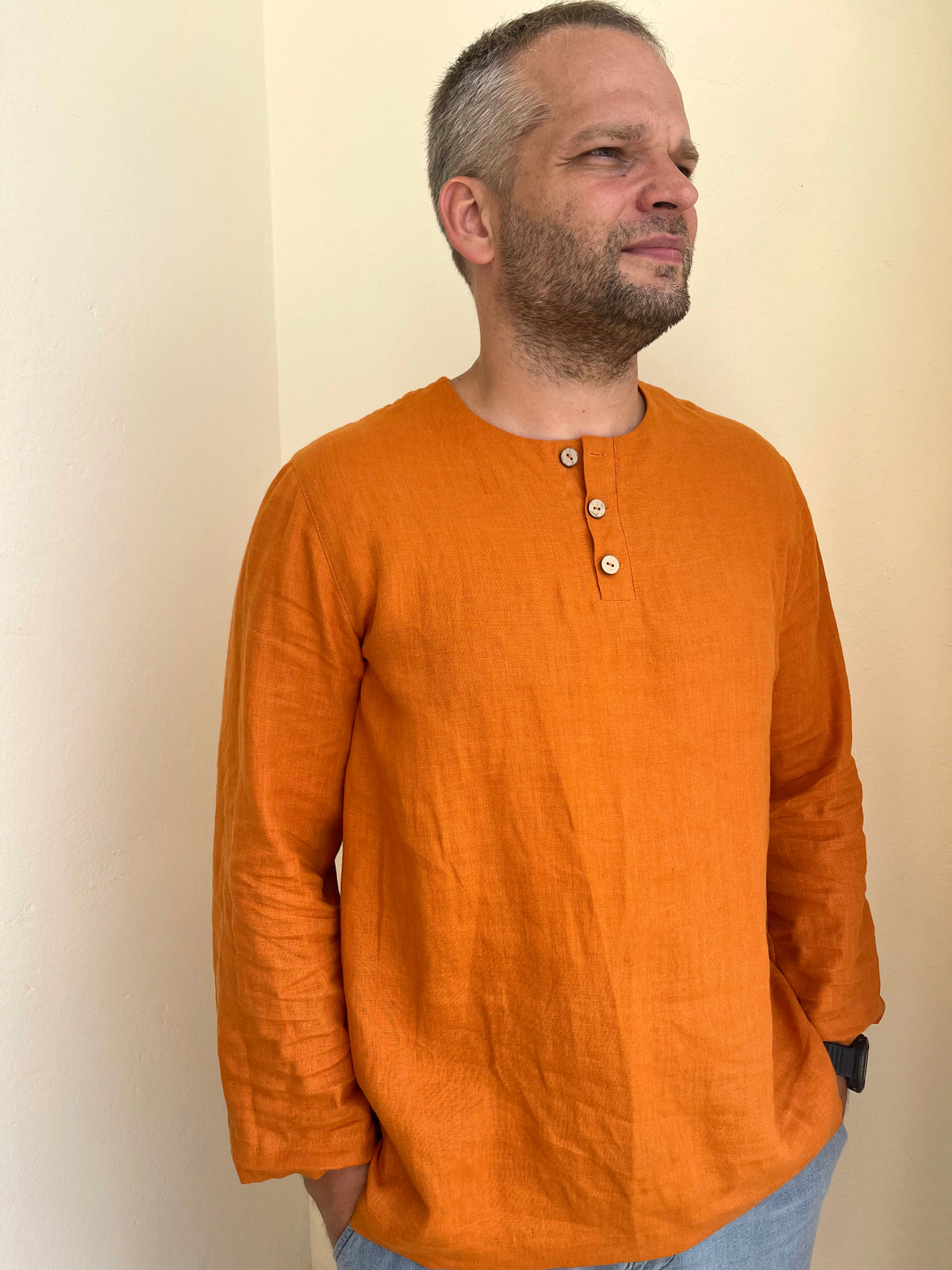 Linen Henley Shirt &#39;Martin&#39;