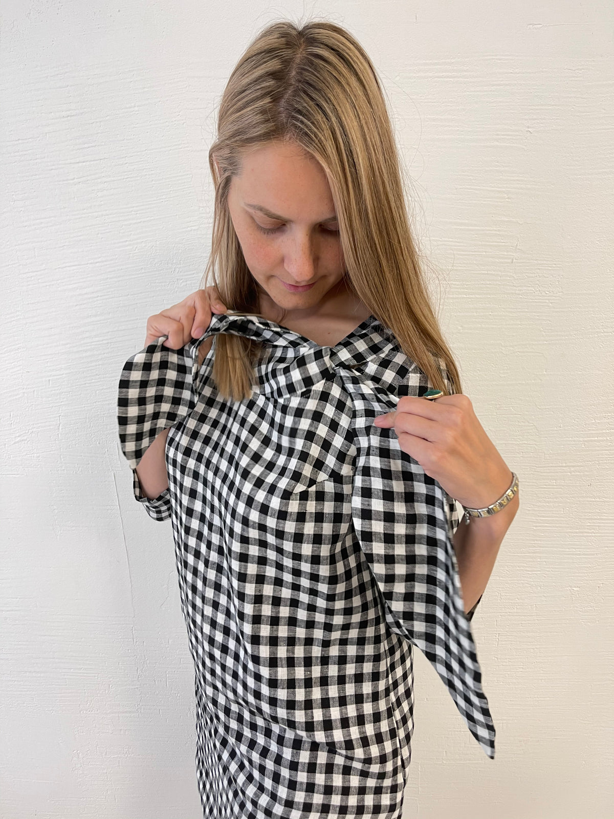 Linen Tunic with a Decorative Tie &#39;Margaret&#39;