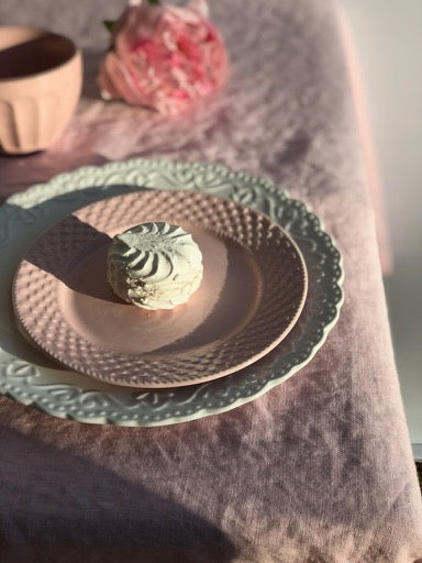Pink Linen Tablecloth, Romantic Table Cloth