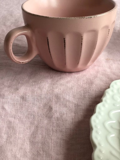 Pink Linen Tablecloth, Romantic Table Cloth