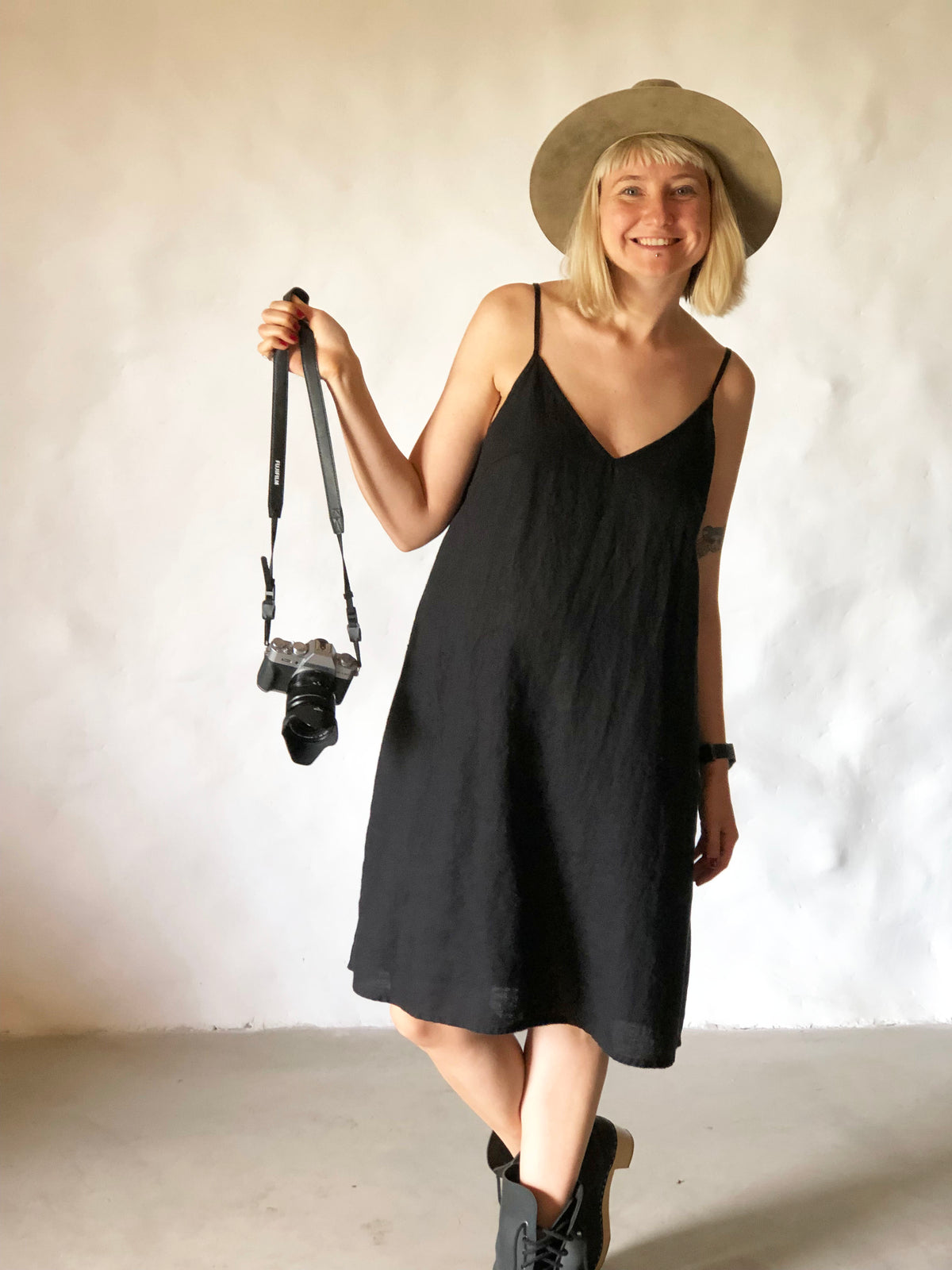 Loose Batwing Linen Dress 'Tina'