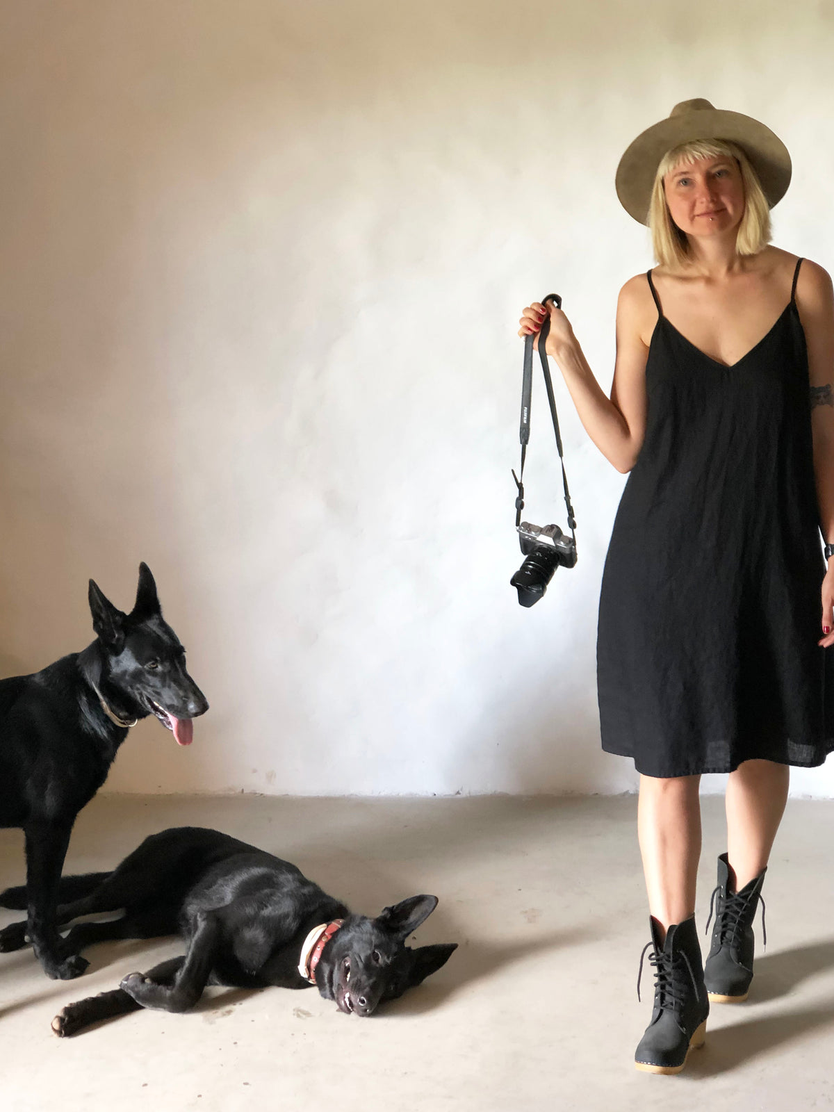 Linen Cami Dress 'Angie-Short', Linen slip dress - Linenbee