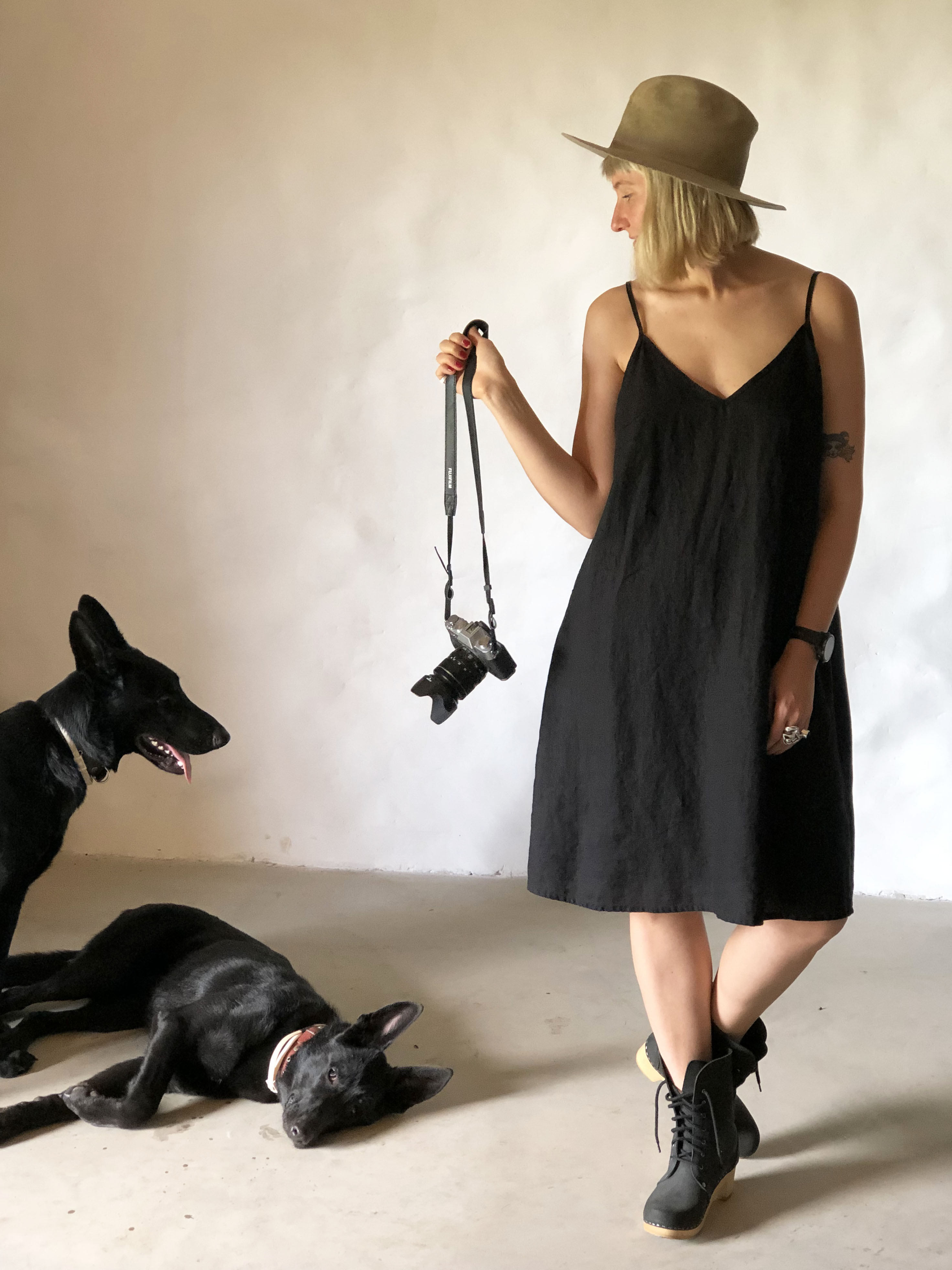 Linen Cami Dress 'Angie-Short', Linen slip dress - Linenbee