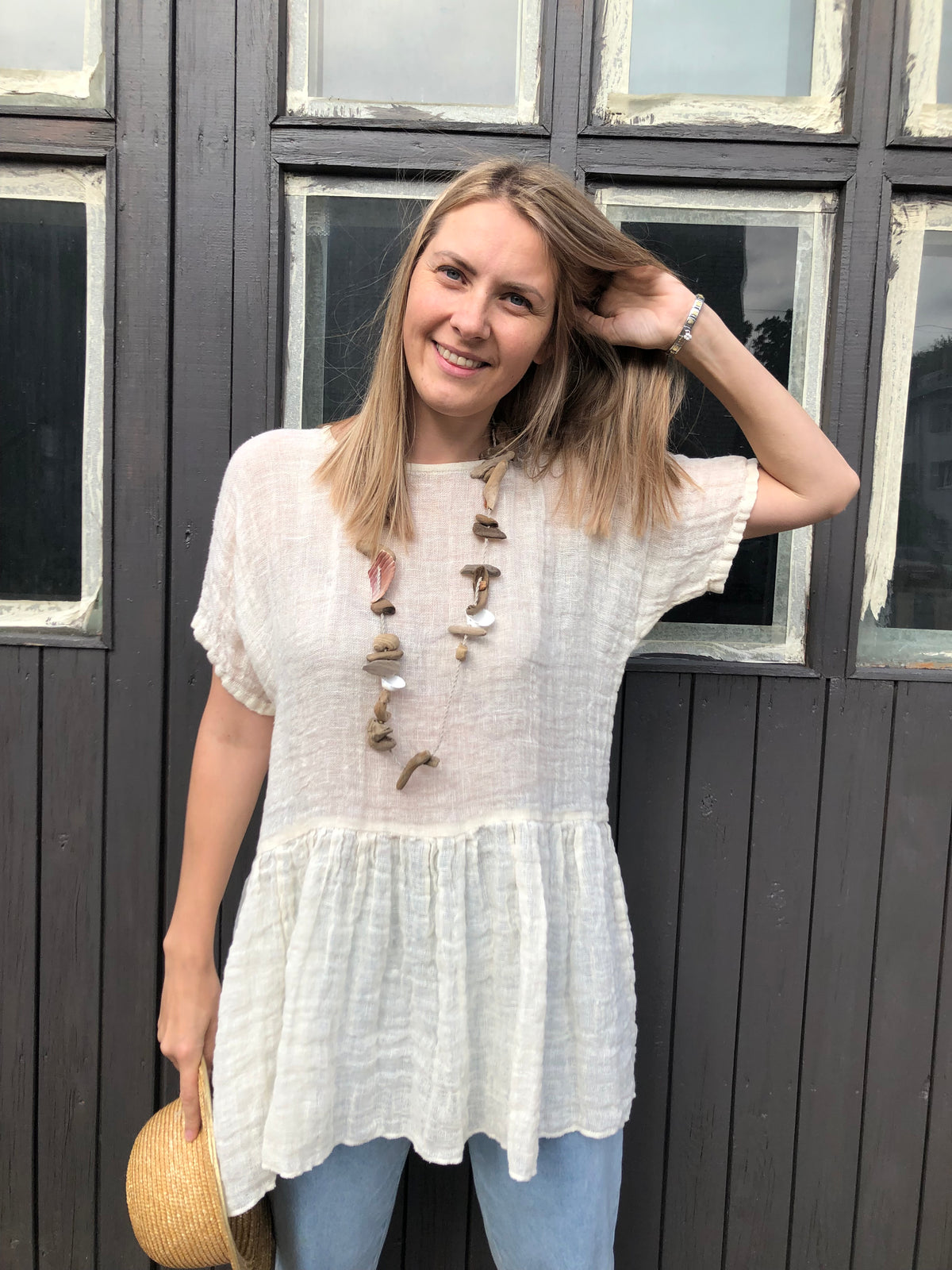 Oversized Boho Top &#39;Olivia&#39; from Linen Gauze