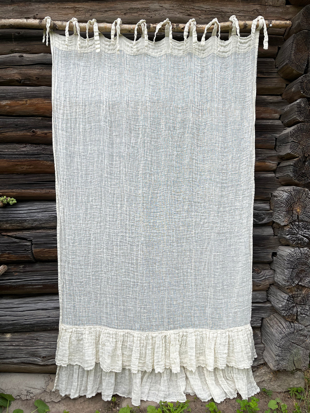 Boho Gauze Linen Curtain with Rich Ruffles