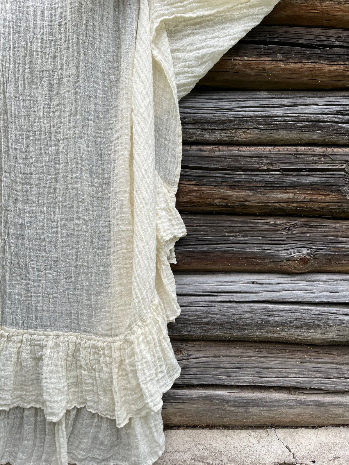 Boho Gauze Linen Curtain with Rich Ruffles