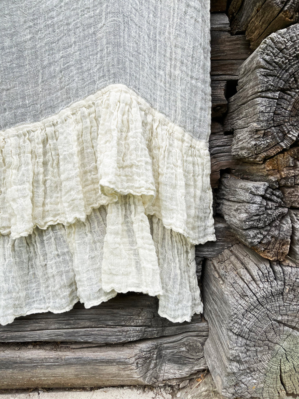 Boho Gauze Linen Curtain with Rich Ruffles