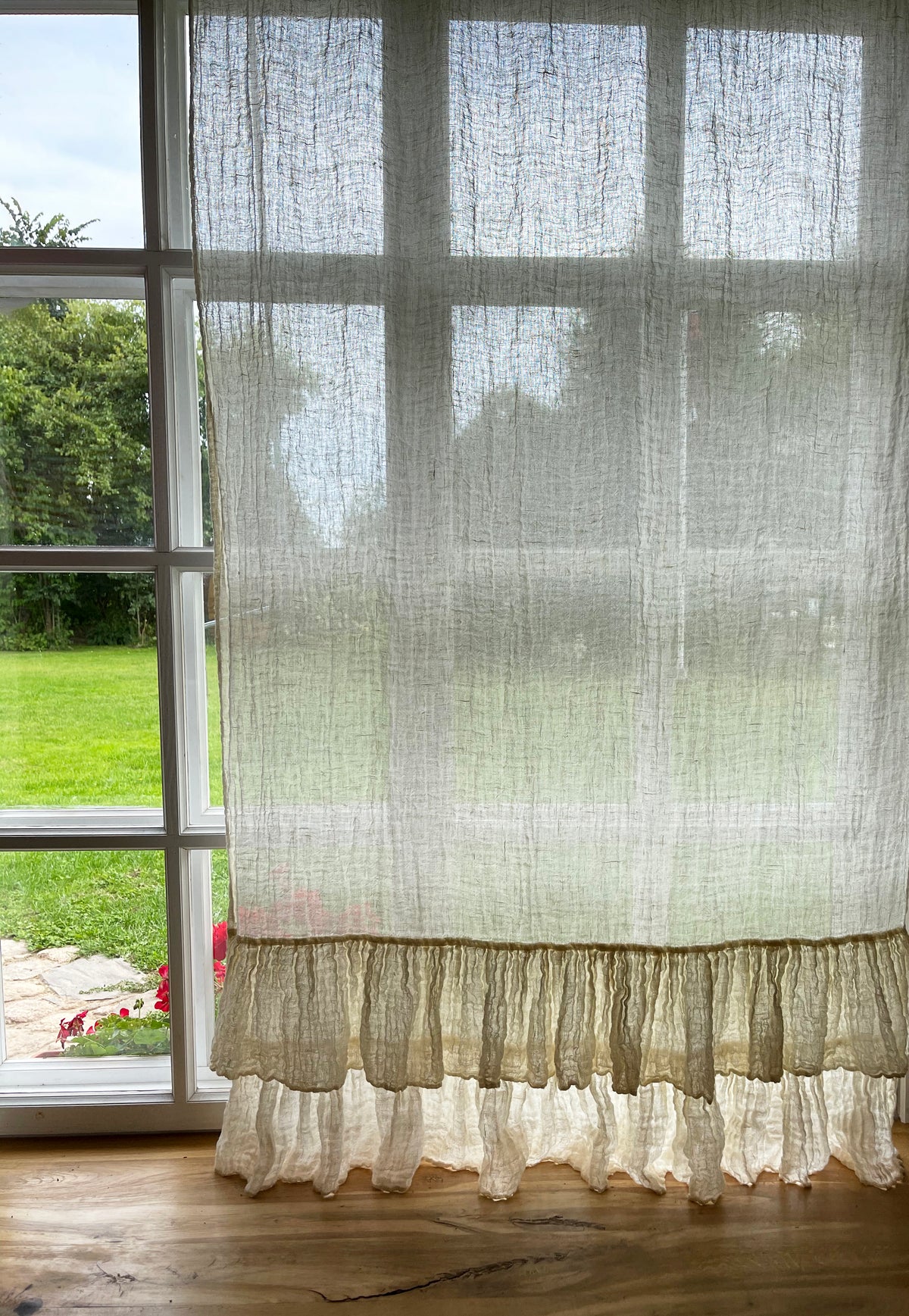 Boho Gauze Linen Curtain with Rich Ruffles