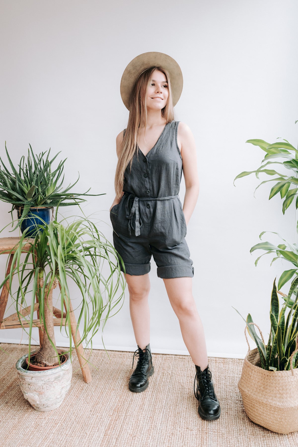 Linen Jumpsuit &#39;Ivy&#39; Custom Made Based on Your Measurements