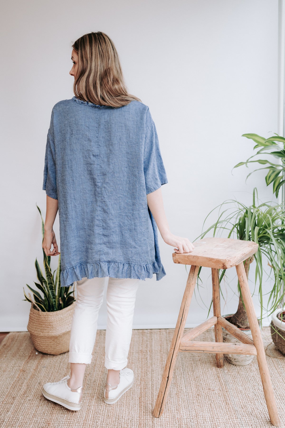 Oversized Linen Top Edith, Loose Plus Size Top Linen