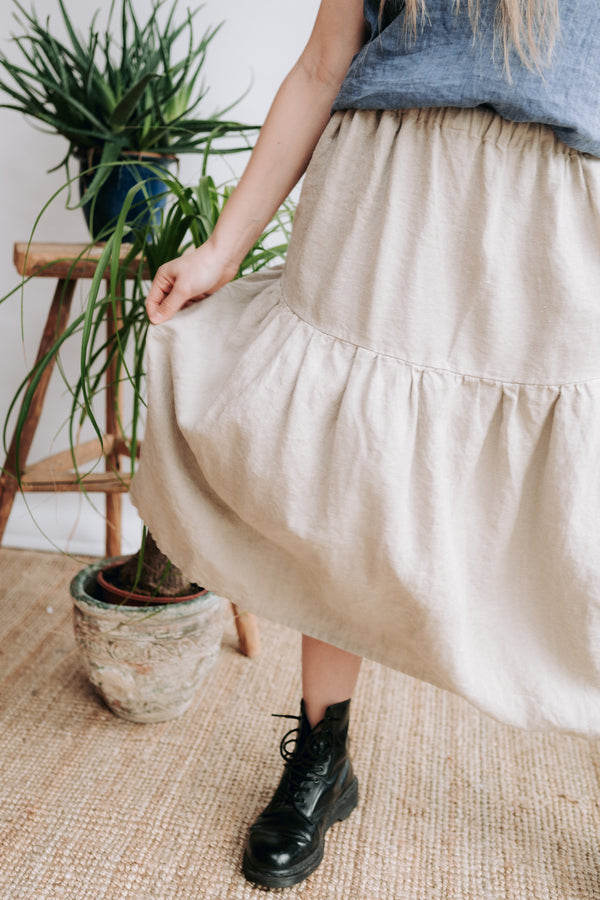 スカート johnsmedley LINEN QUILT SKIRT johnsmedley LINEN QUILT SKIRT