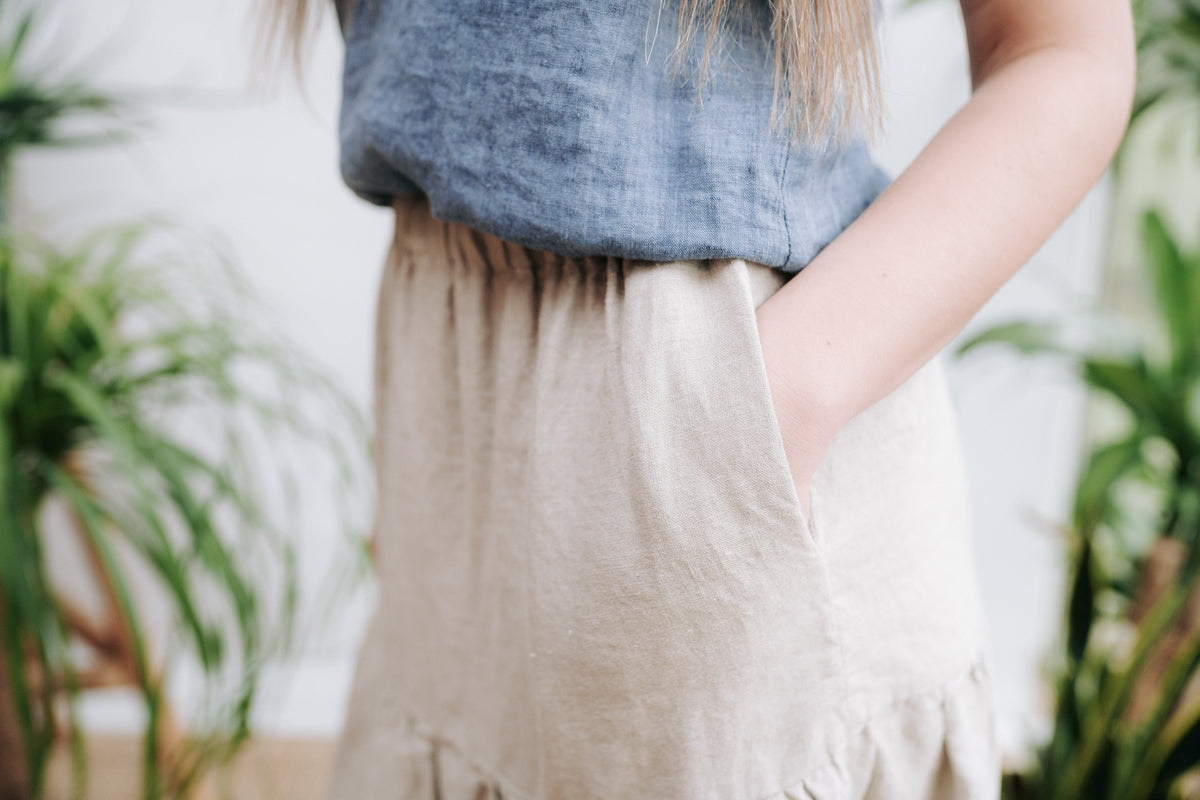 Linen Midi Skirt &#39;Selina&#39; Gypsy Linen Skirt