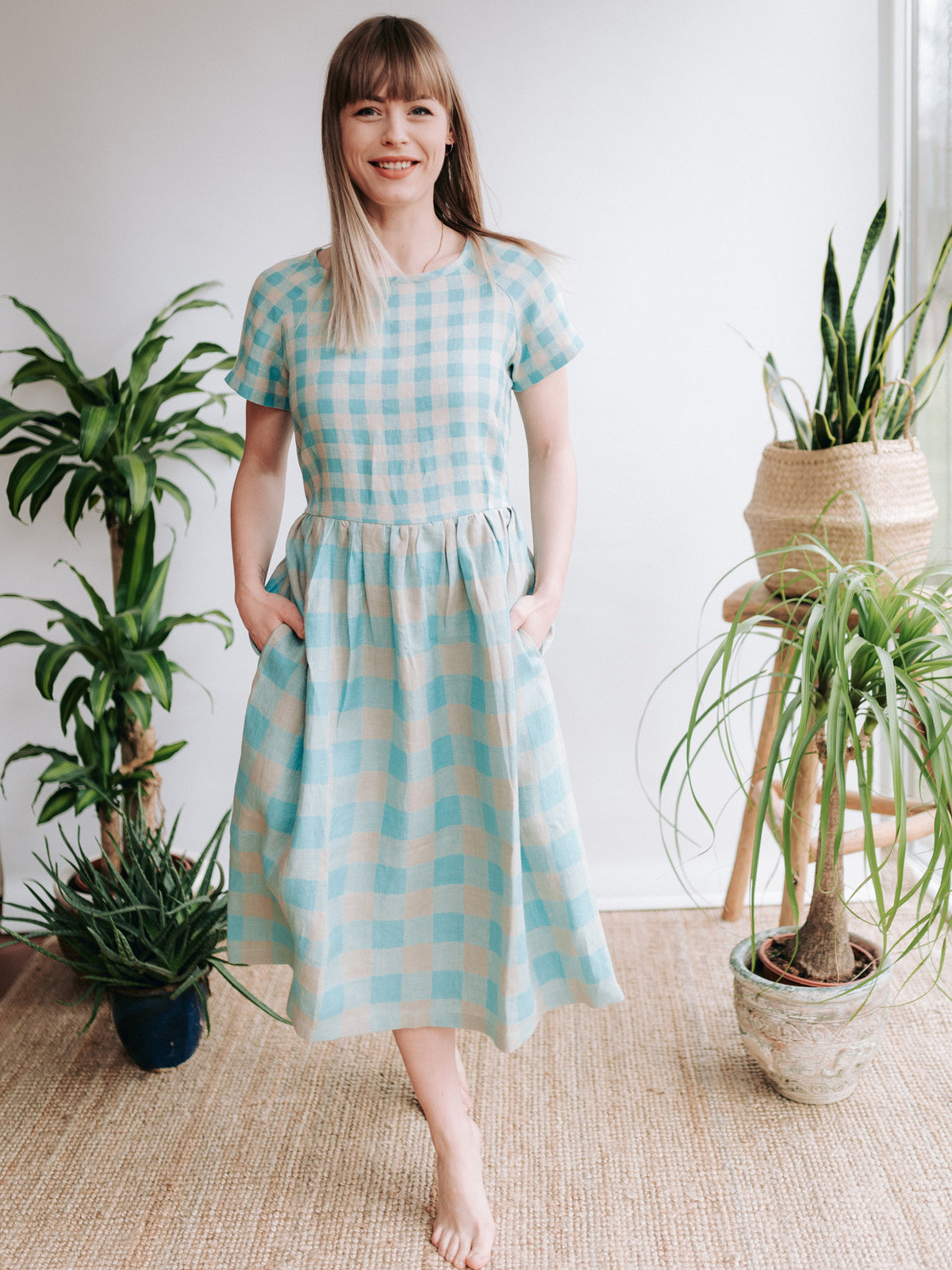 Linen Dress with Raglan Sleeves &#39;Lyra&#39;