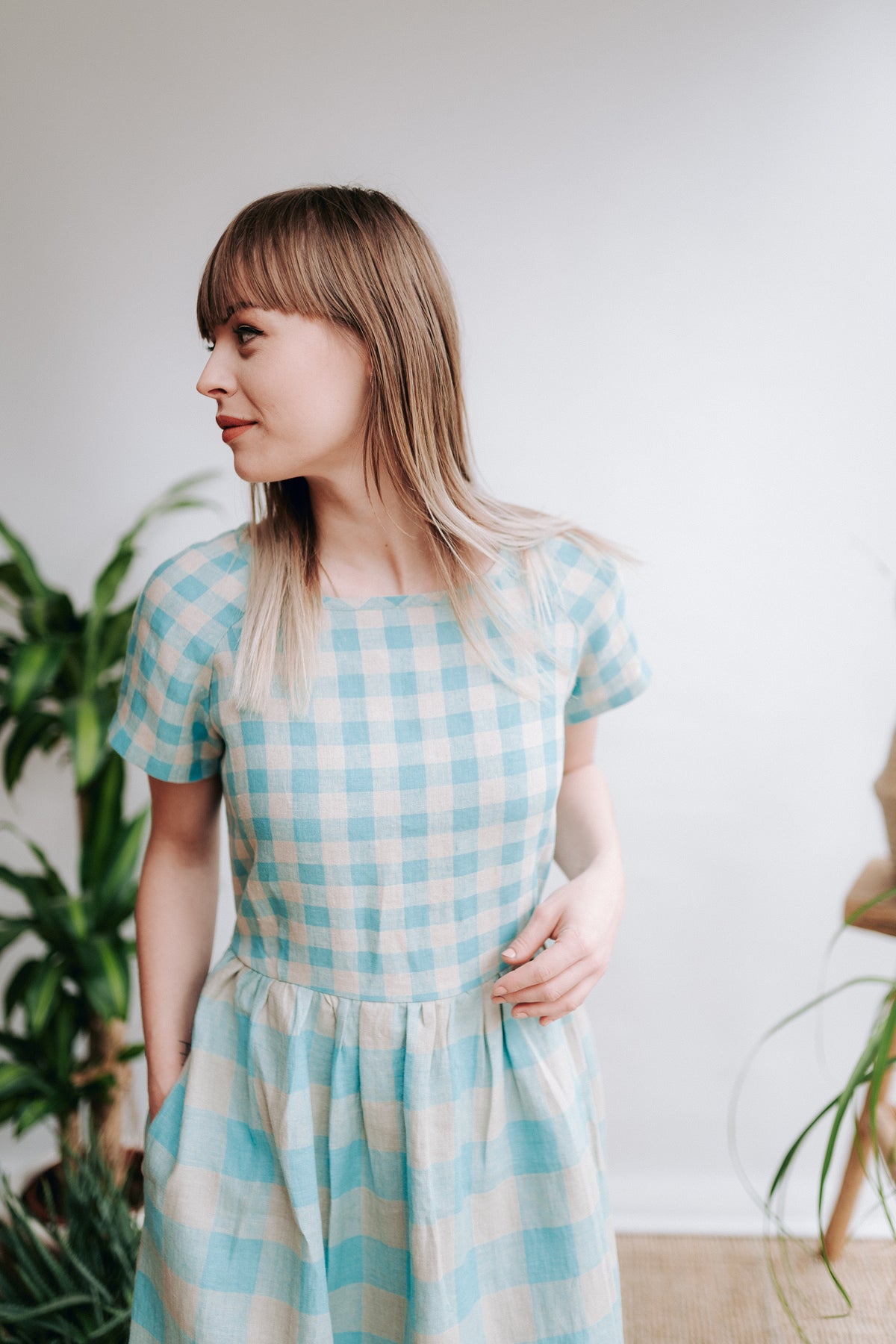 Linen Dress with Raglan Sleeves &#39;Lyra&#39;