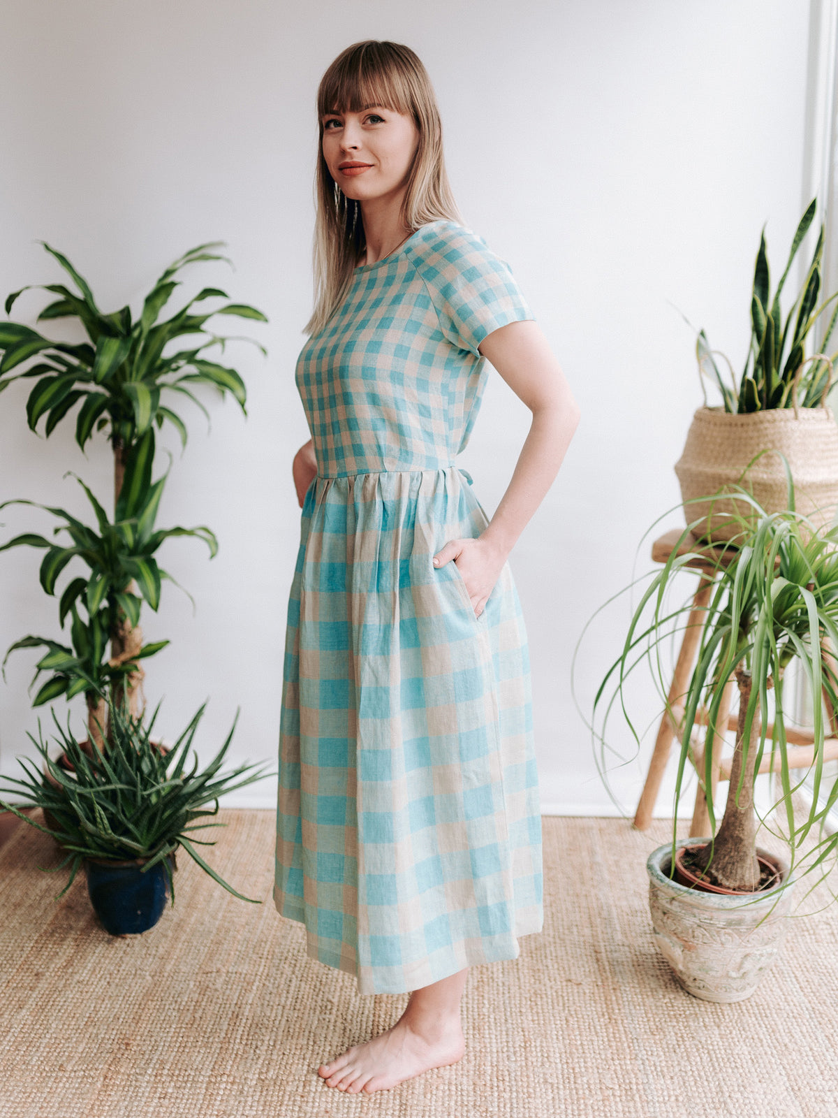 Linen Dress with Raglan Sleeves &#39;Lyra&#39;