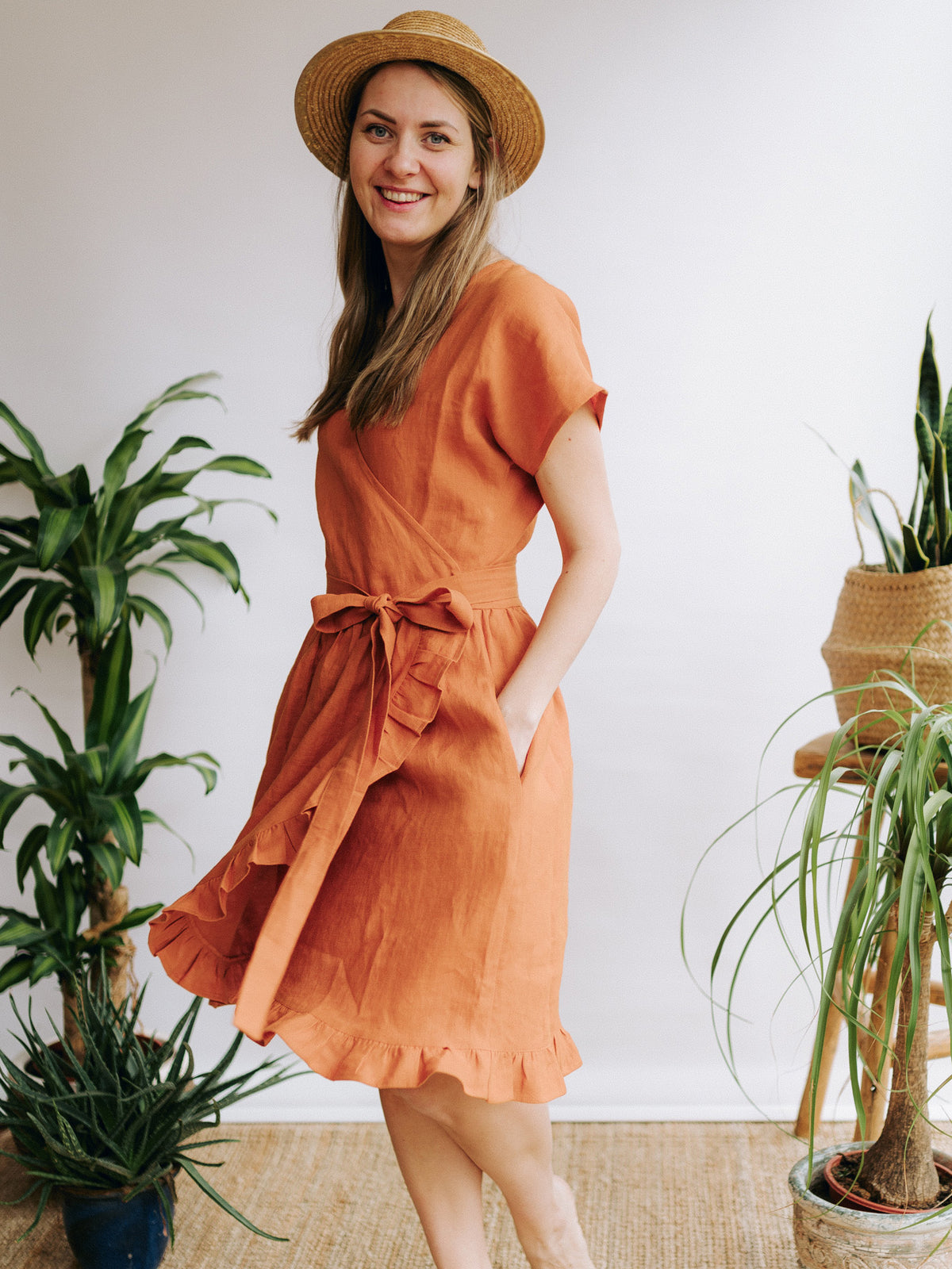 Linen Wrap Dress 'Lizzie' Womens Wrap Dress Linen - Linenbee Linen Wrap Dress 'Lizzie' Womens Wrap Dress Linen - Linenbee