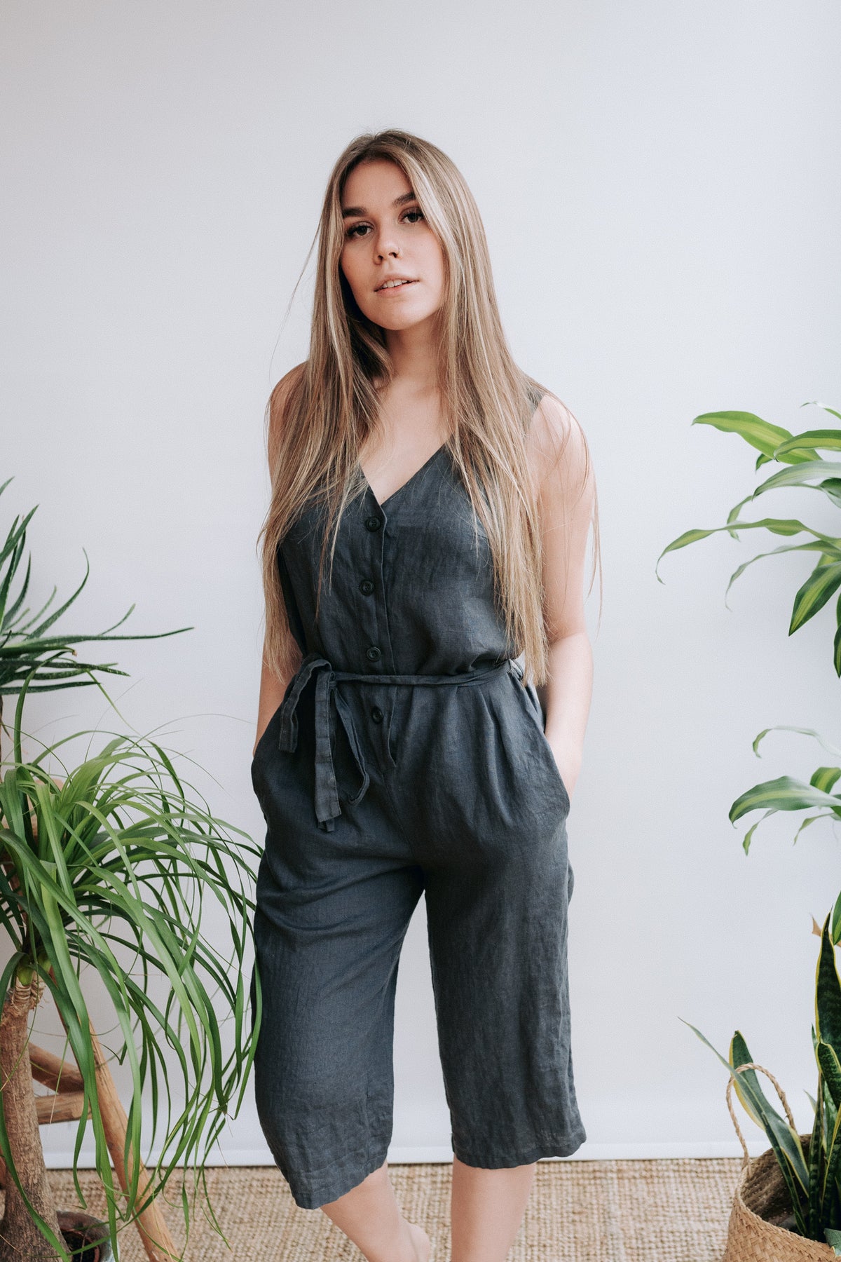 Linen Jumpsuit &#39;Ivy&#39; Custom Made Based on Your Measurements