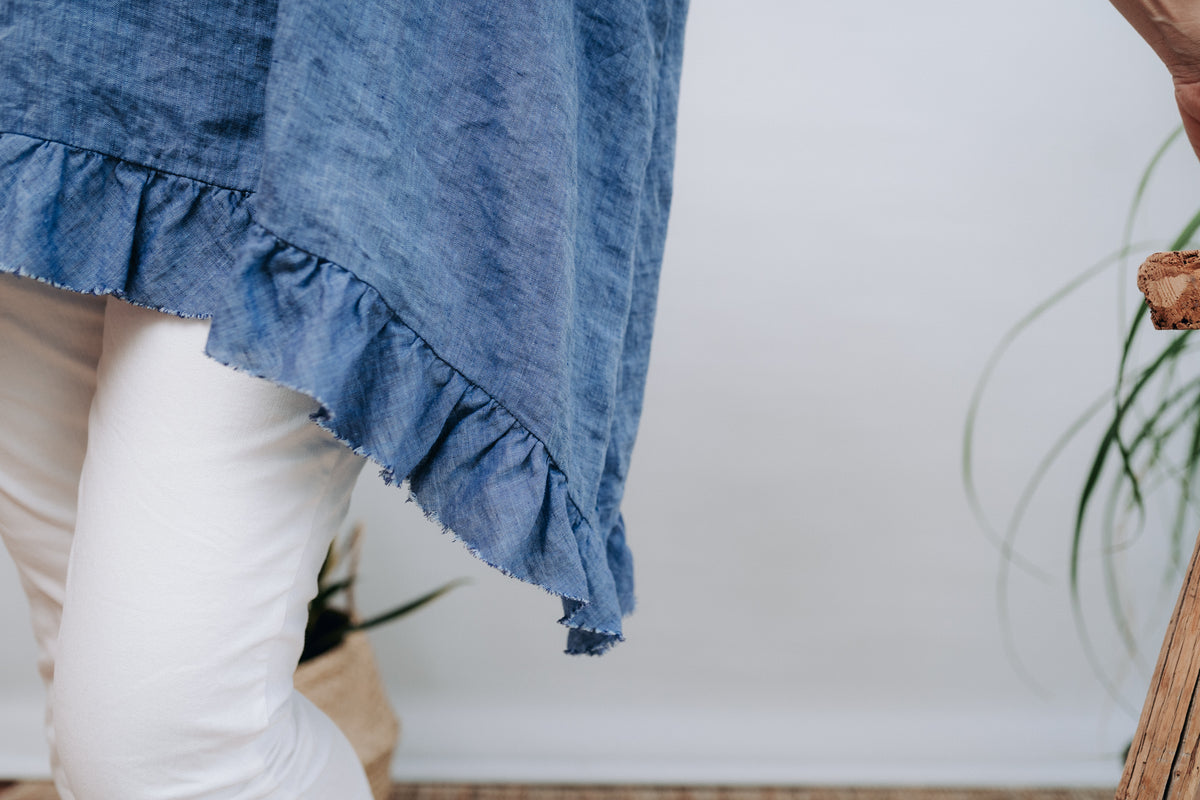 Oversized Linen Top Edith, Loose Plus Size Top Linen