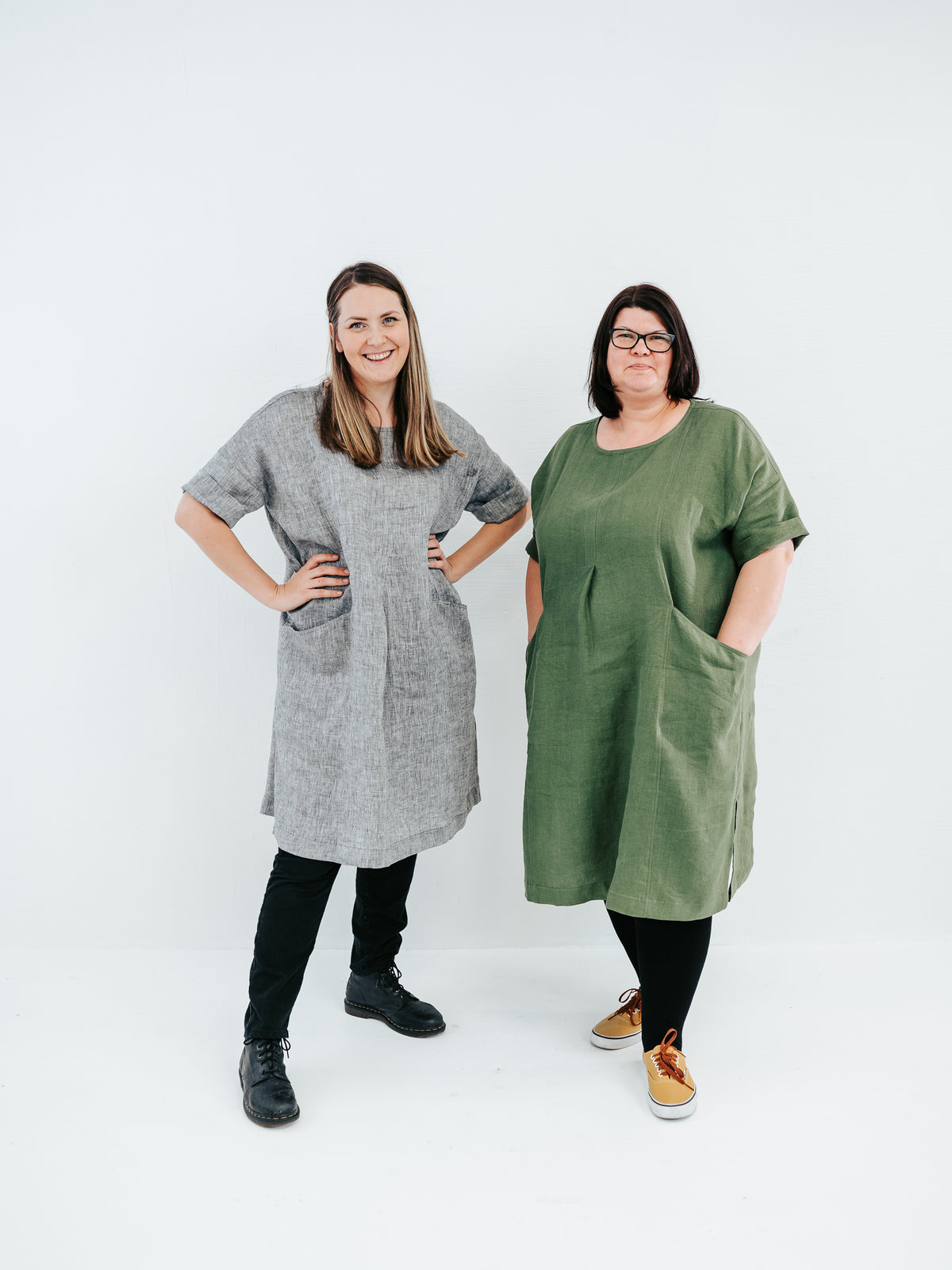 Plus size linen tunic dress 'Gemma', custom sized linen dresses