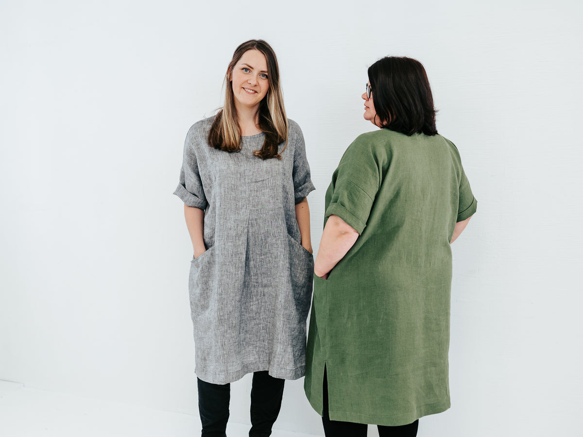Plus size linen tunic dress &#39;Gemma&#39;, custom sized linen dresses