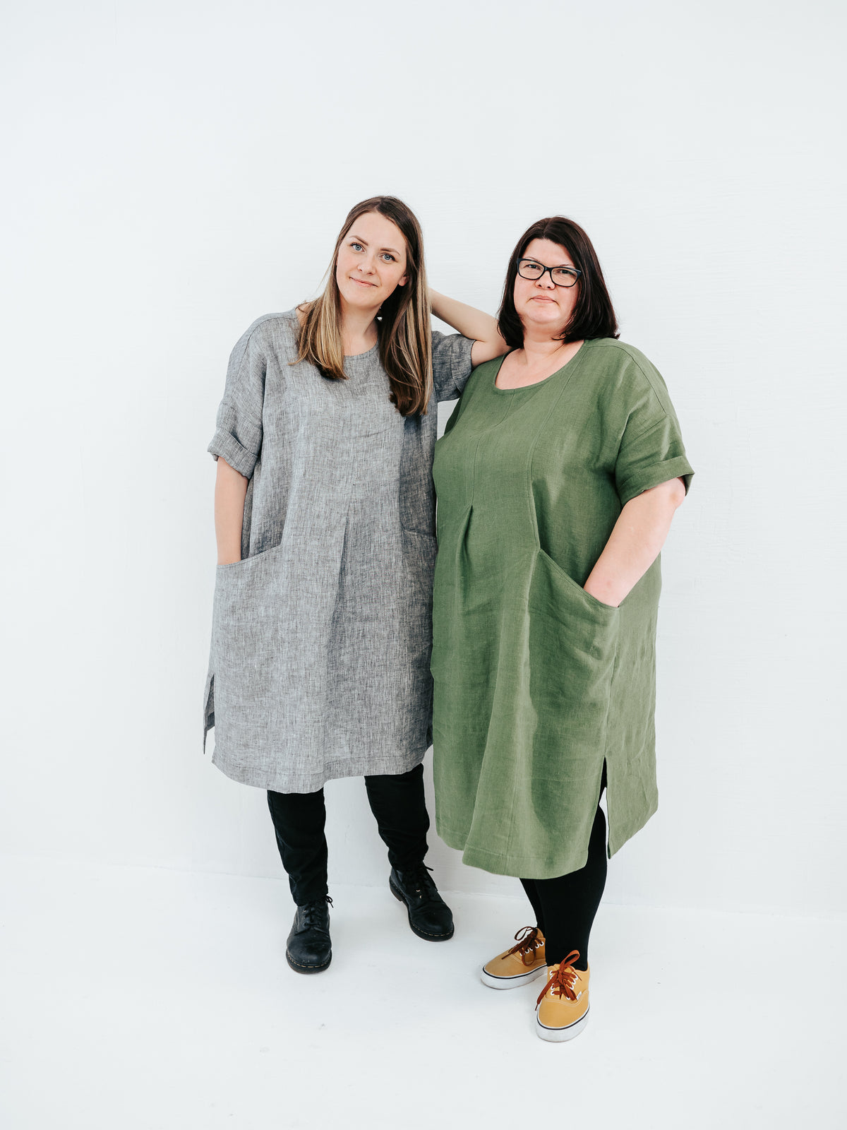 Plus size linen tunic dress 'Gemma', custom sized linen dresses