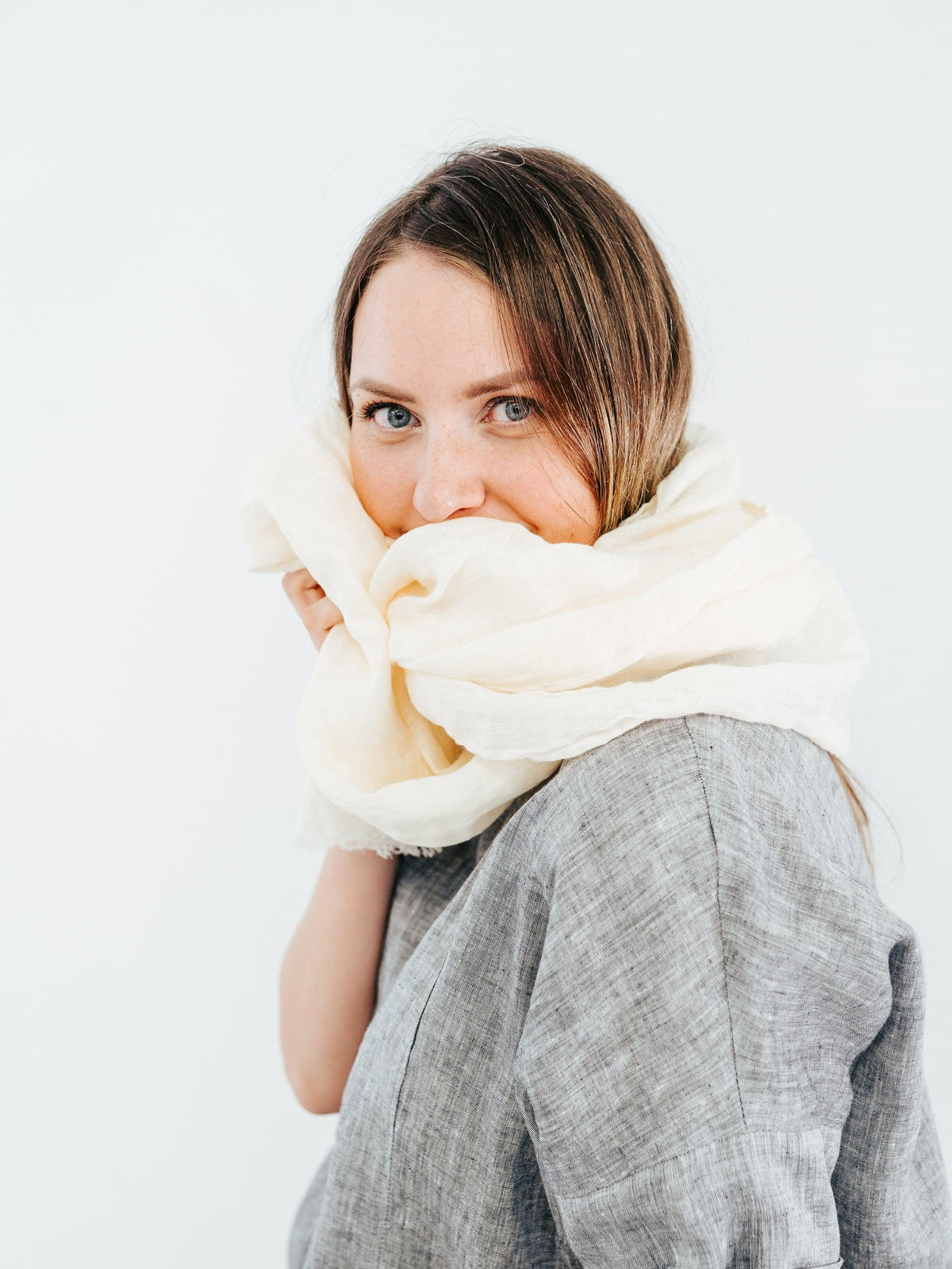 Gauzy linen scarf, various colors and sizes