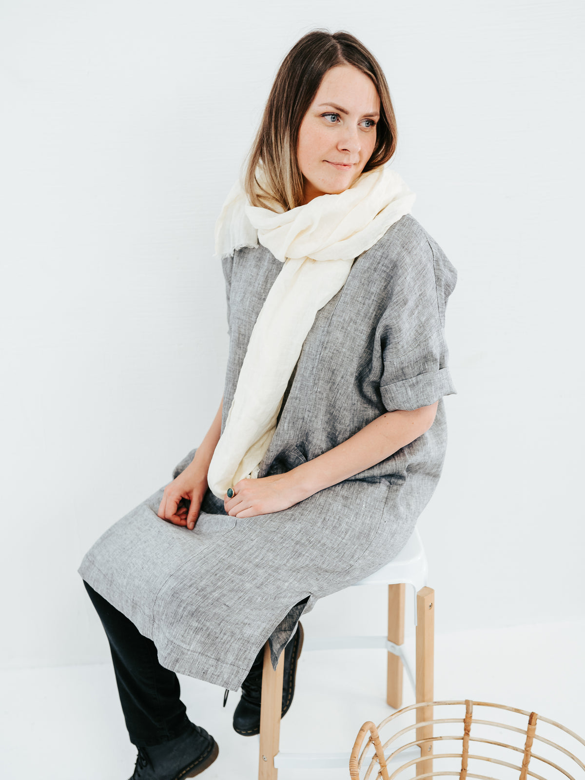 Gauzy linen scarf, various colors and sizes