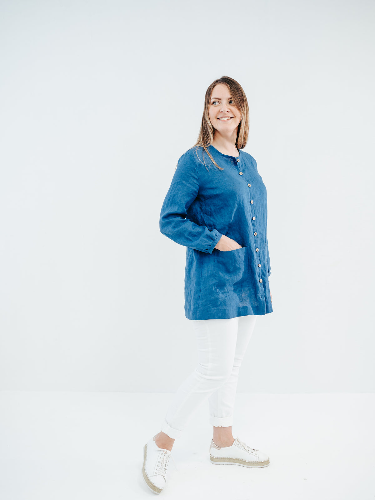 Women&#39;s Button Down Linen Smock &#39;Maud&#39;