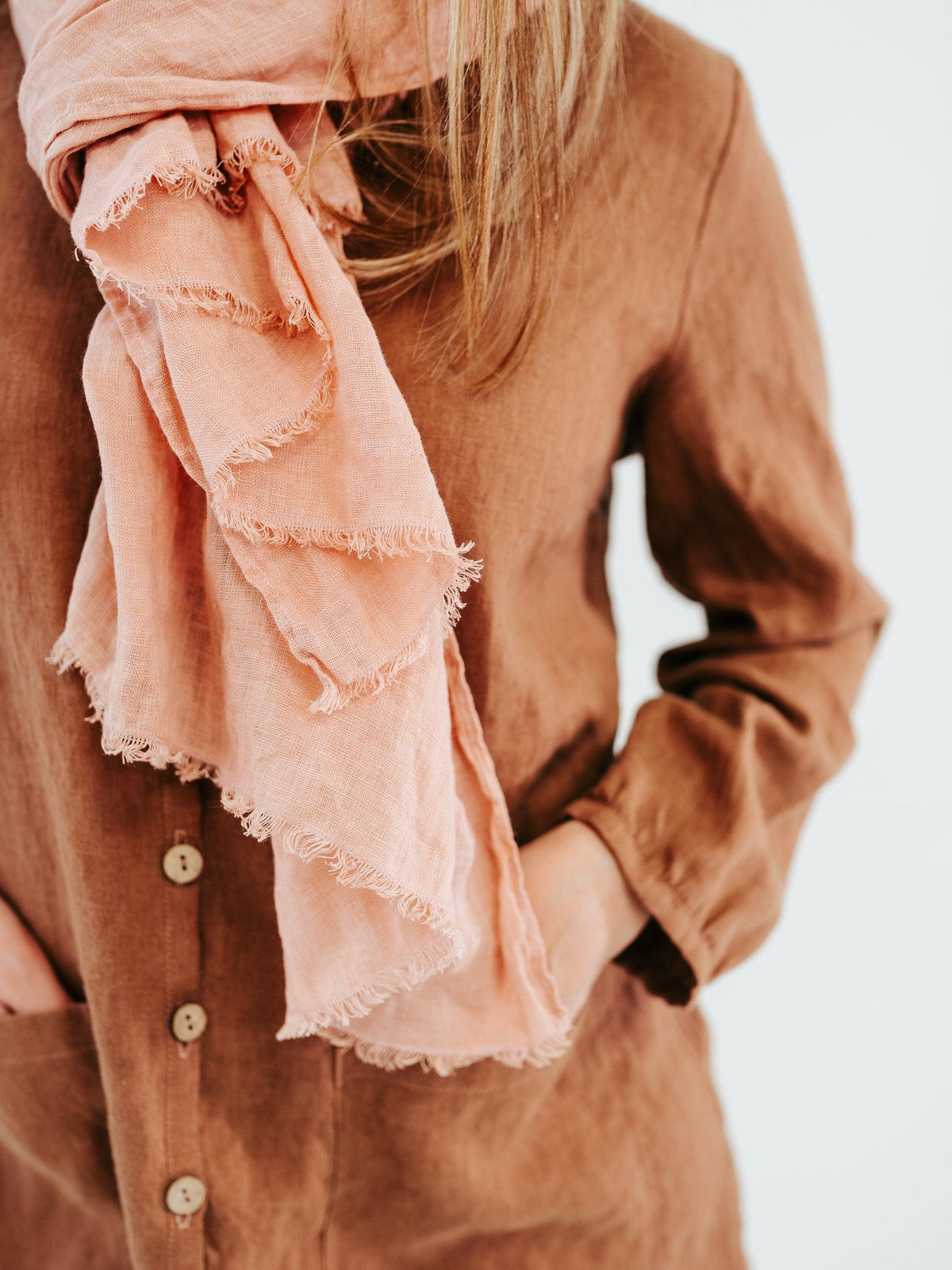 Gauzy linen scarf, various colors and sizes