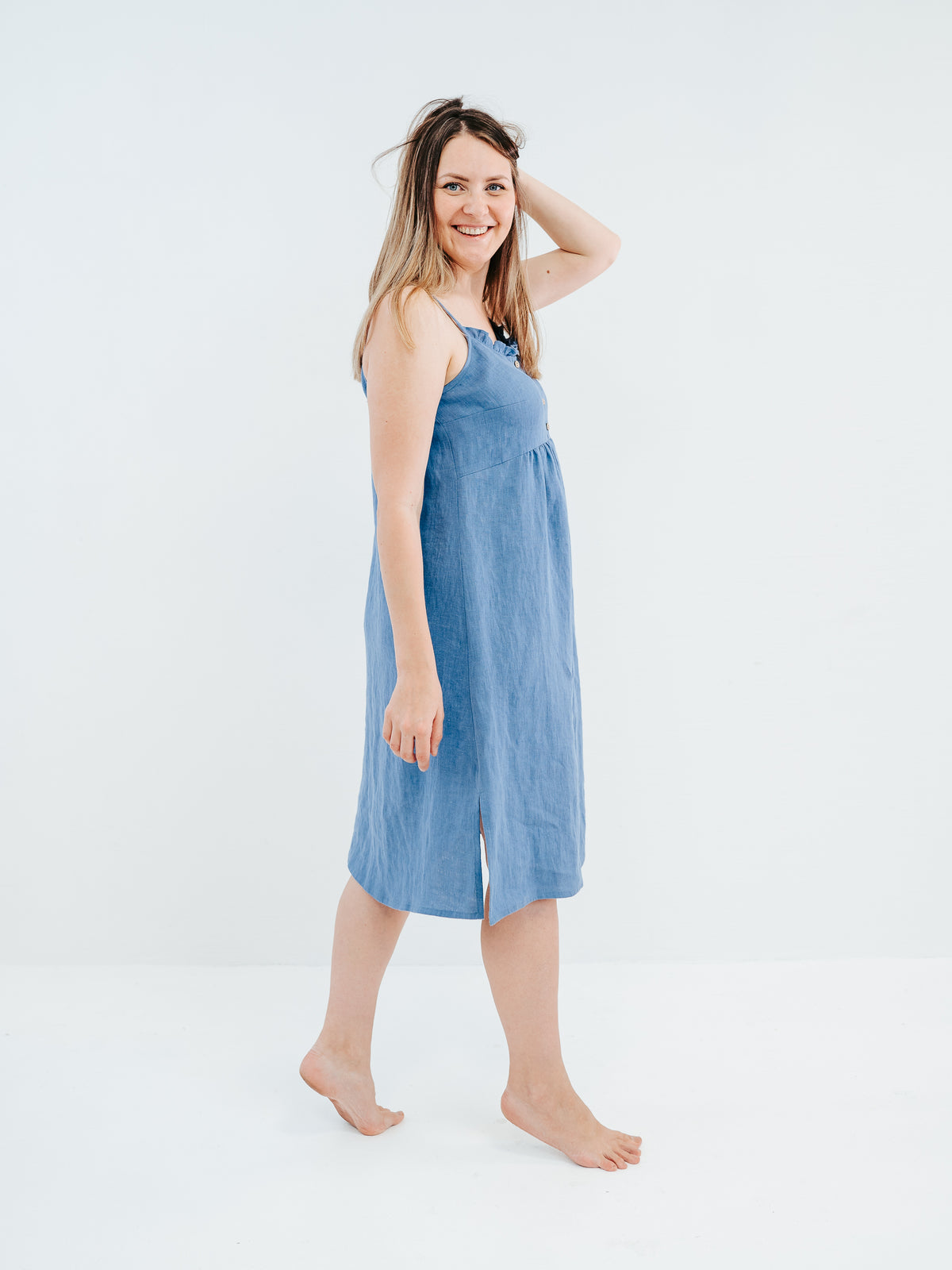 Linen Night Dress &#39;Leontine&#39; Slip Dress, Pinafore
