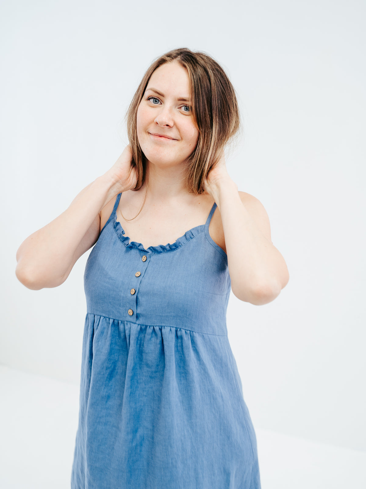 Linen Night Dress &#39;Leontine&#39; Slip Dress, Pinafore